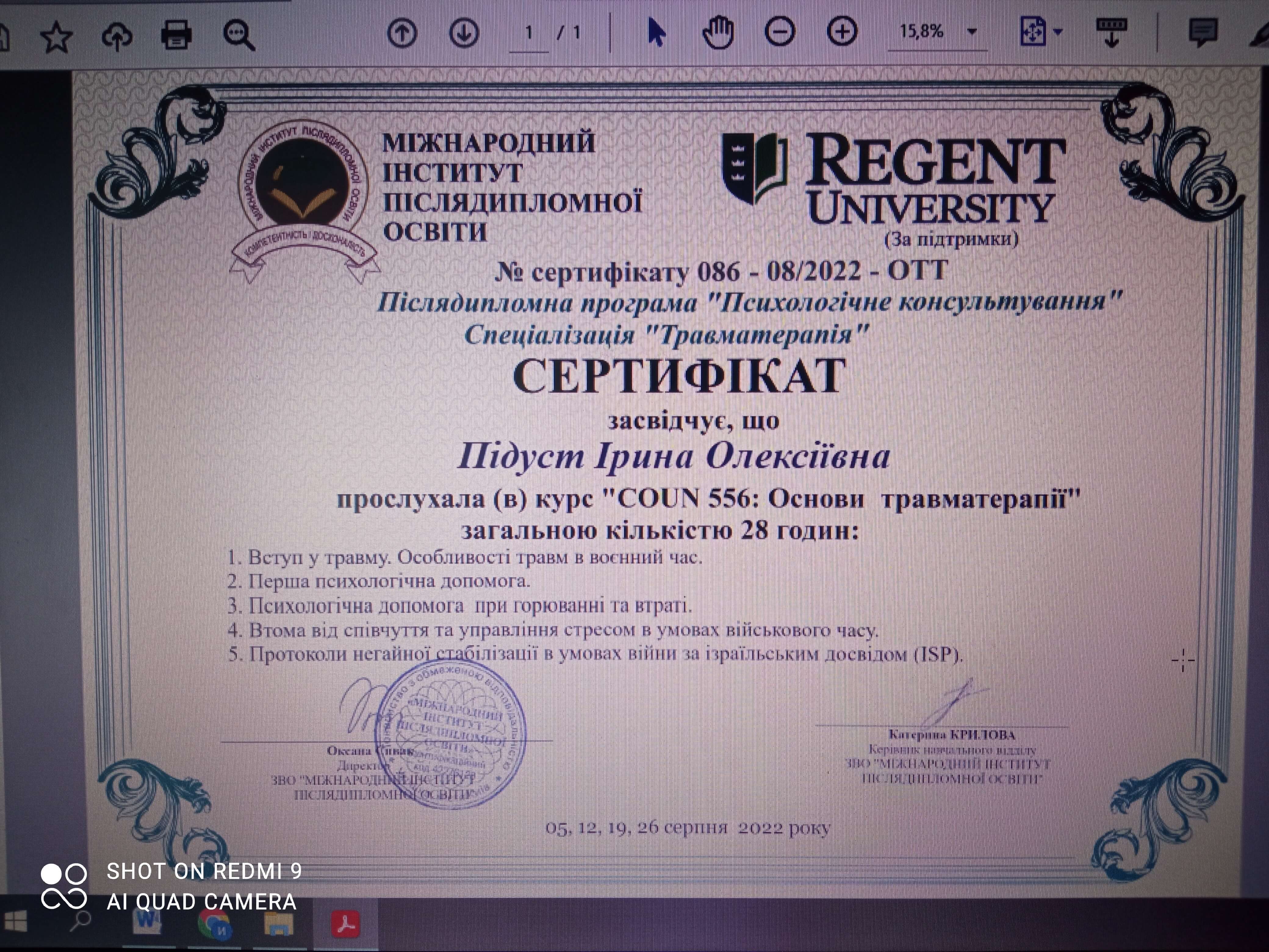 Сертификат 5 Ирина Пі...