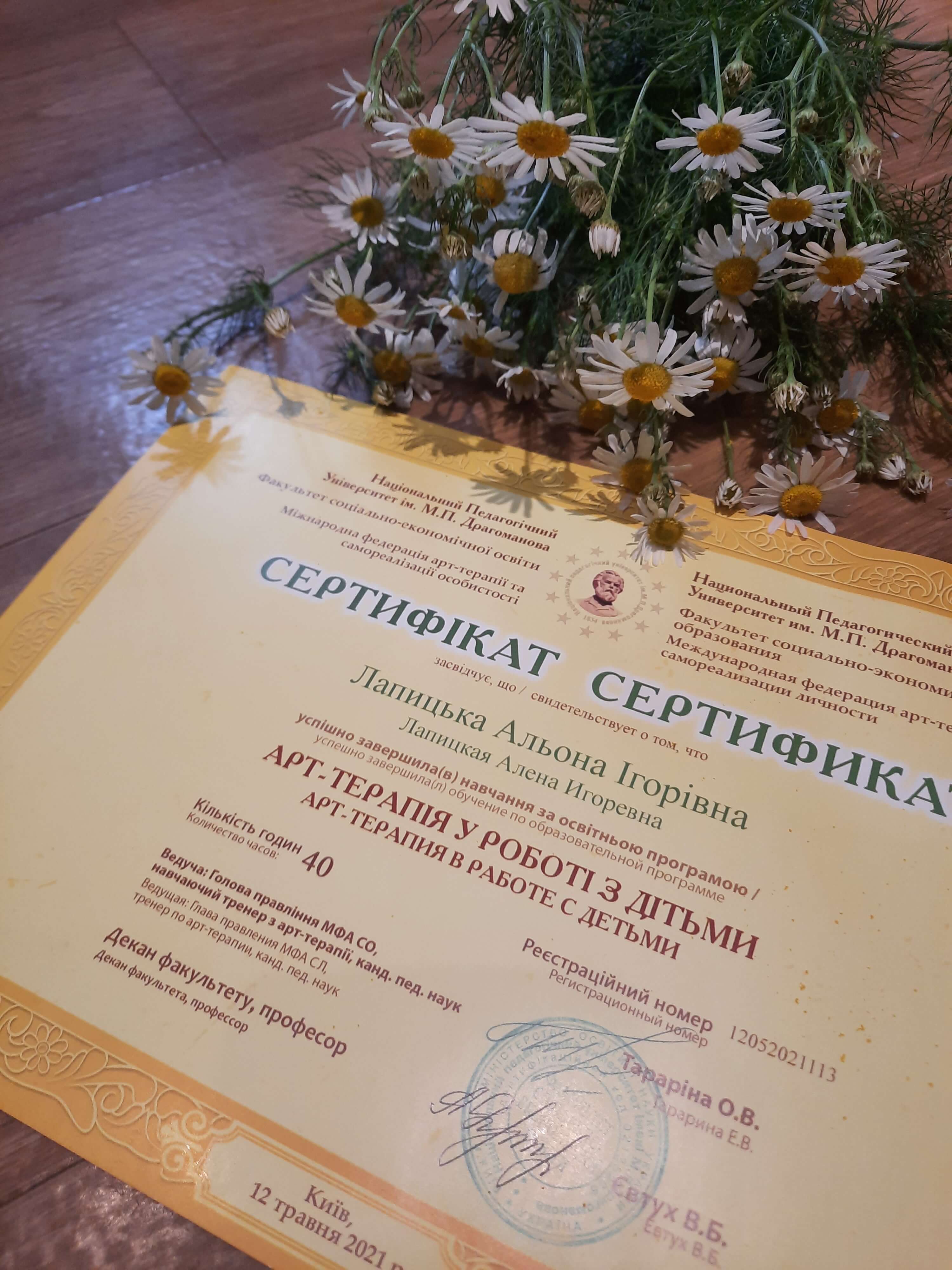 Сертифікат 5 Альона Ла...