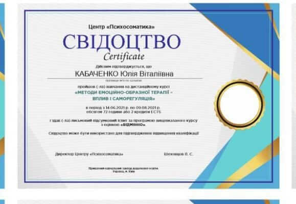 Сертификат 1 Юлия  Ка...