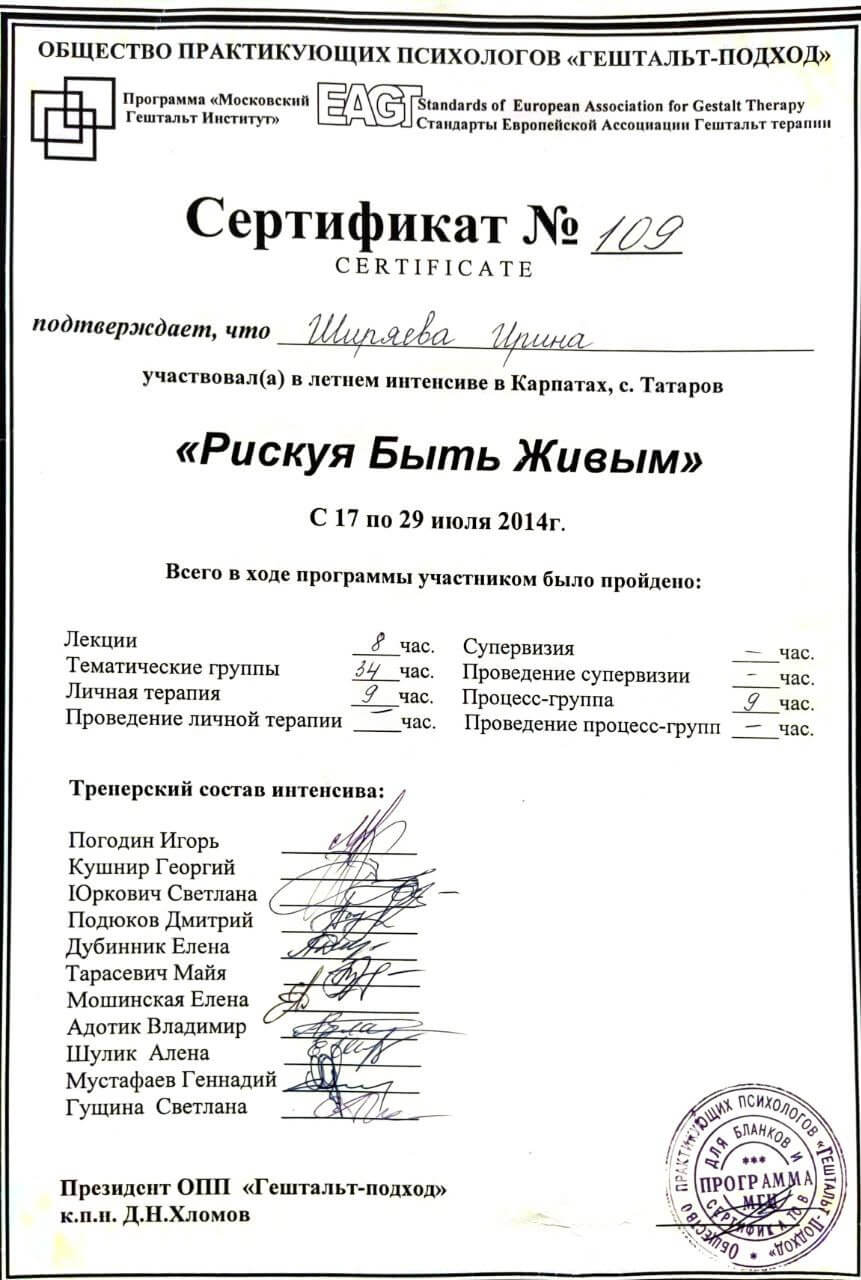 Сертификат 4 Ирина Ши...