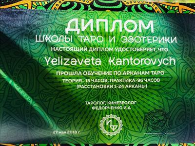 Сертифікат 1 Єлизавета Ко...