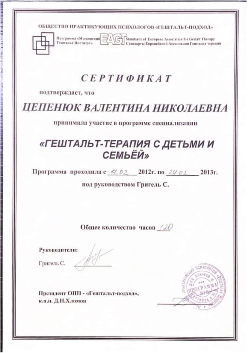 Сертифікат 2 Валентина Це...