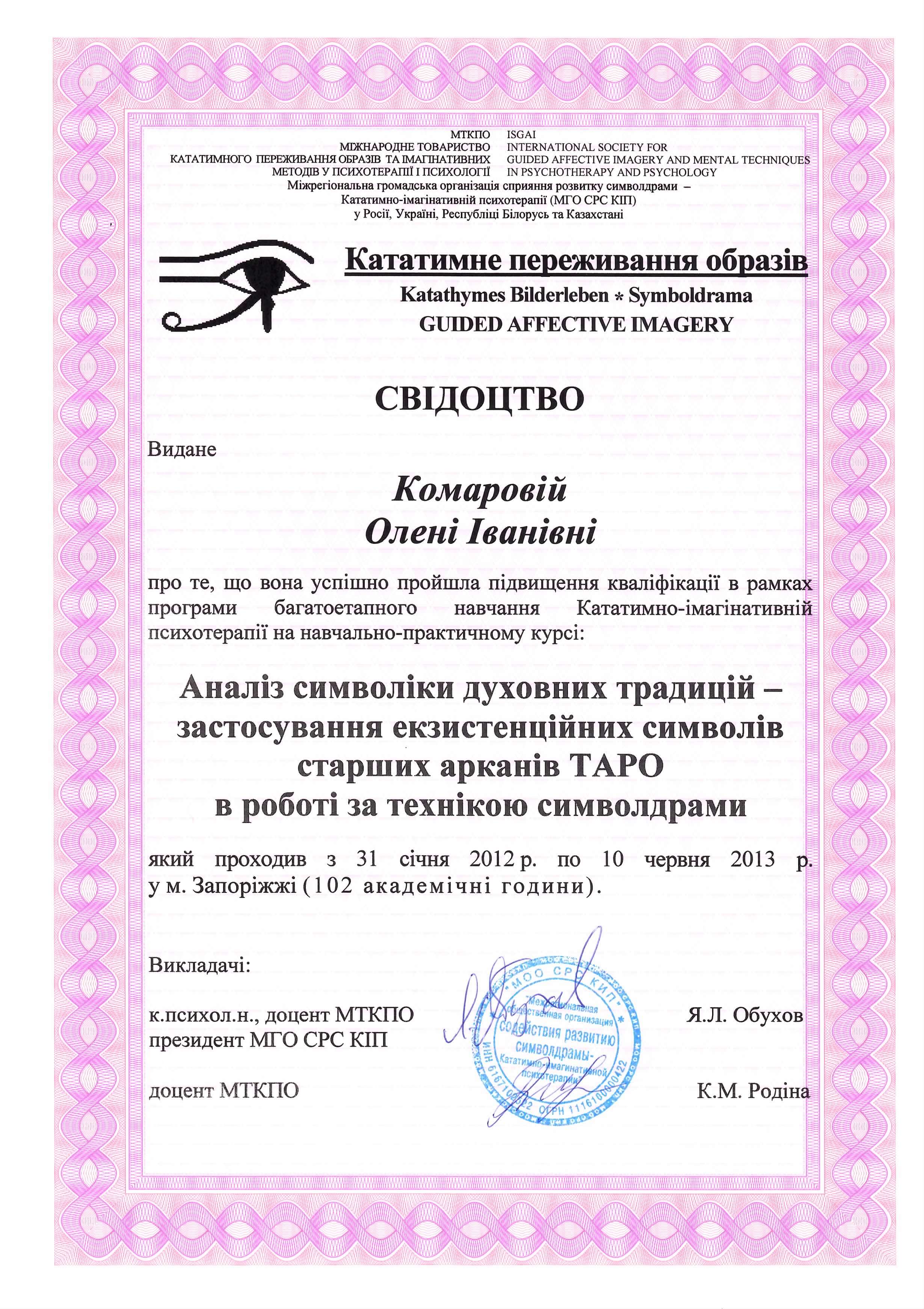 Сертифікат 4 Олена Ко...