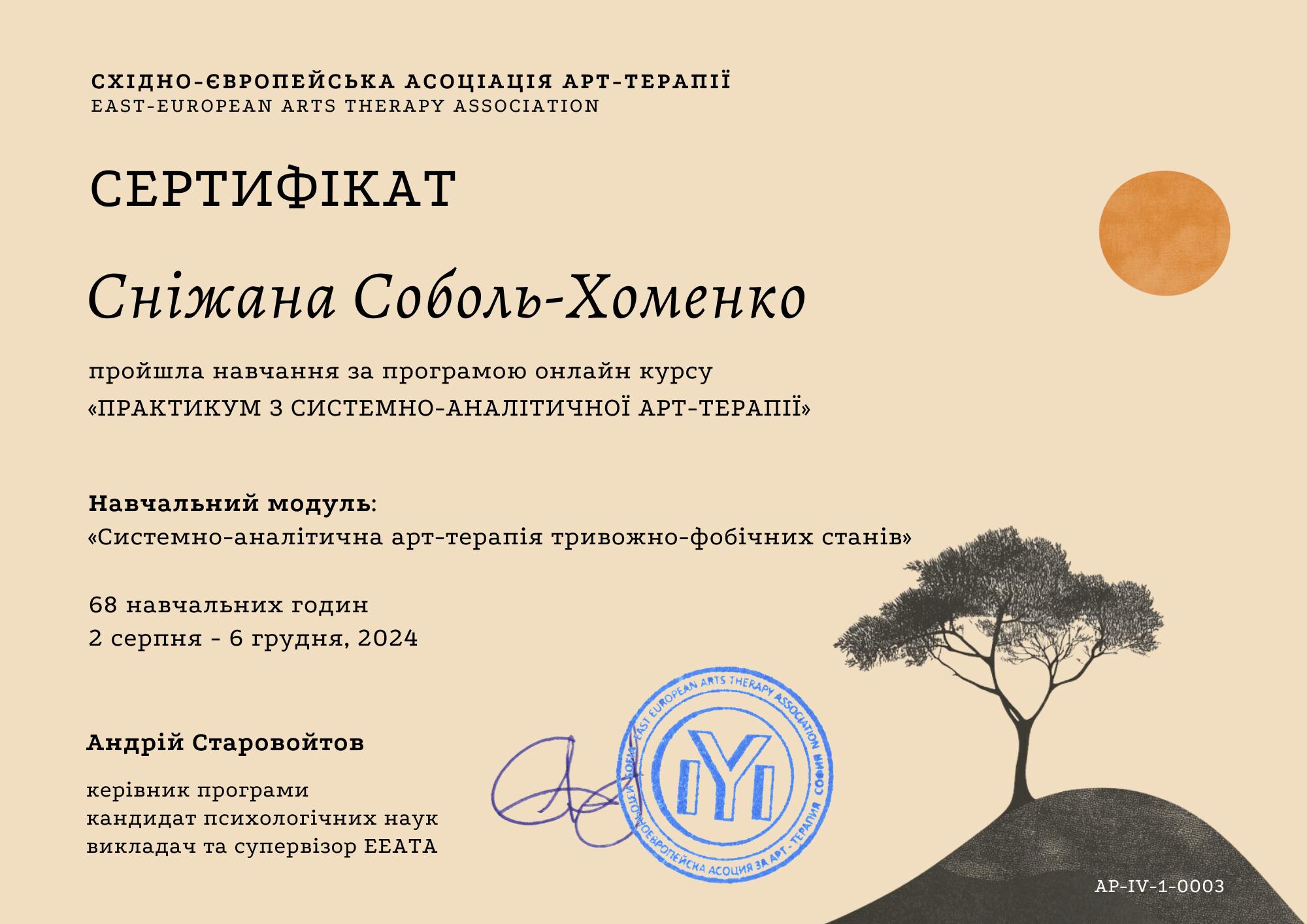 Сертифікат 2 Сніжана  Со...