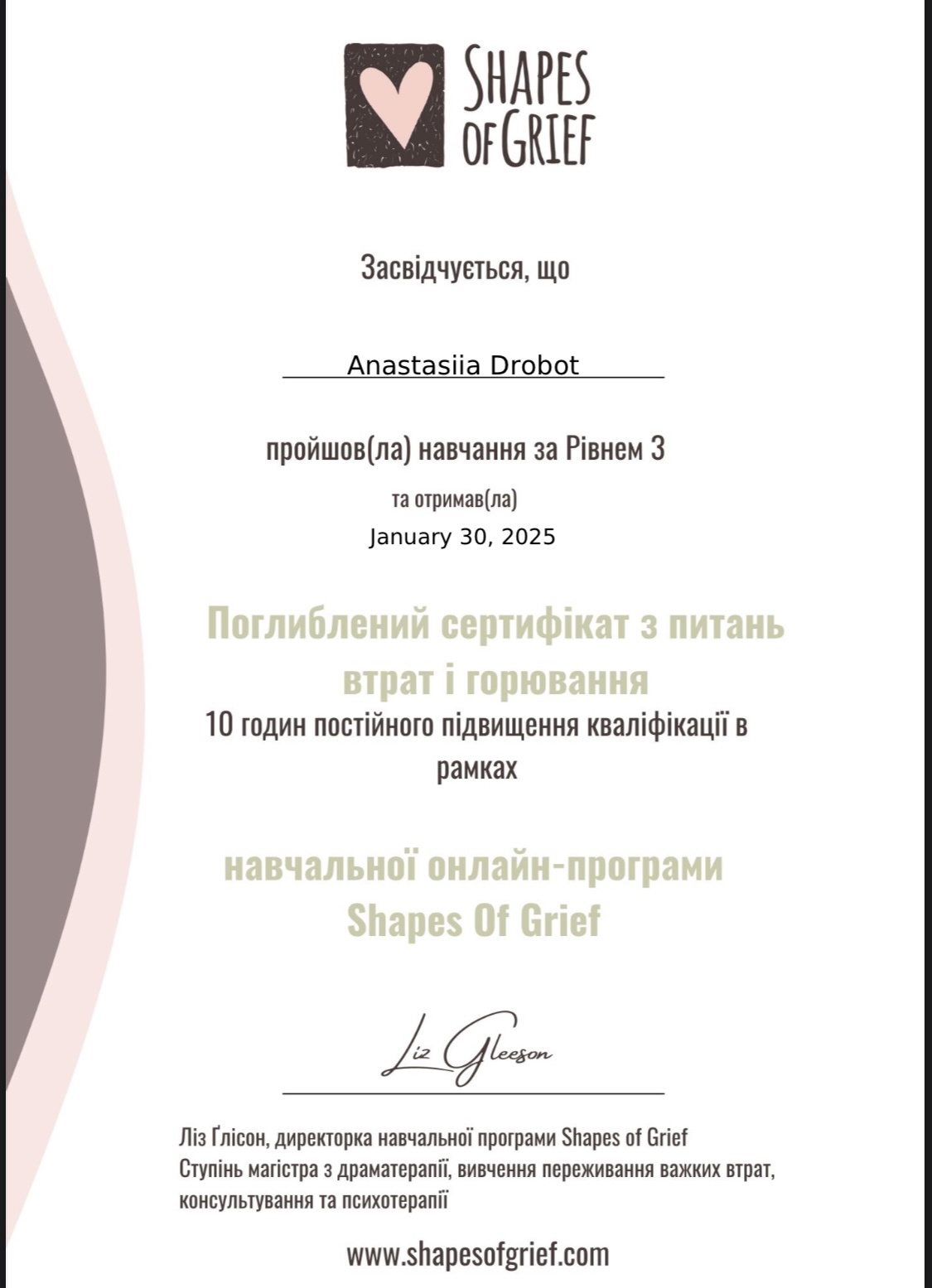 Сертифікат 3 Анастасія  Др...