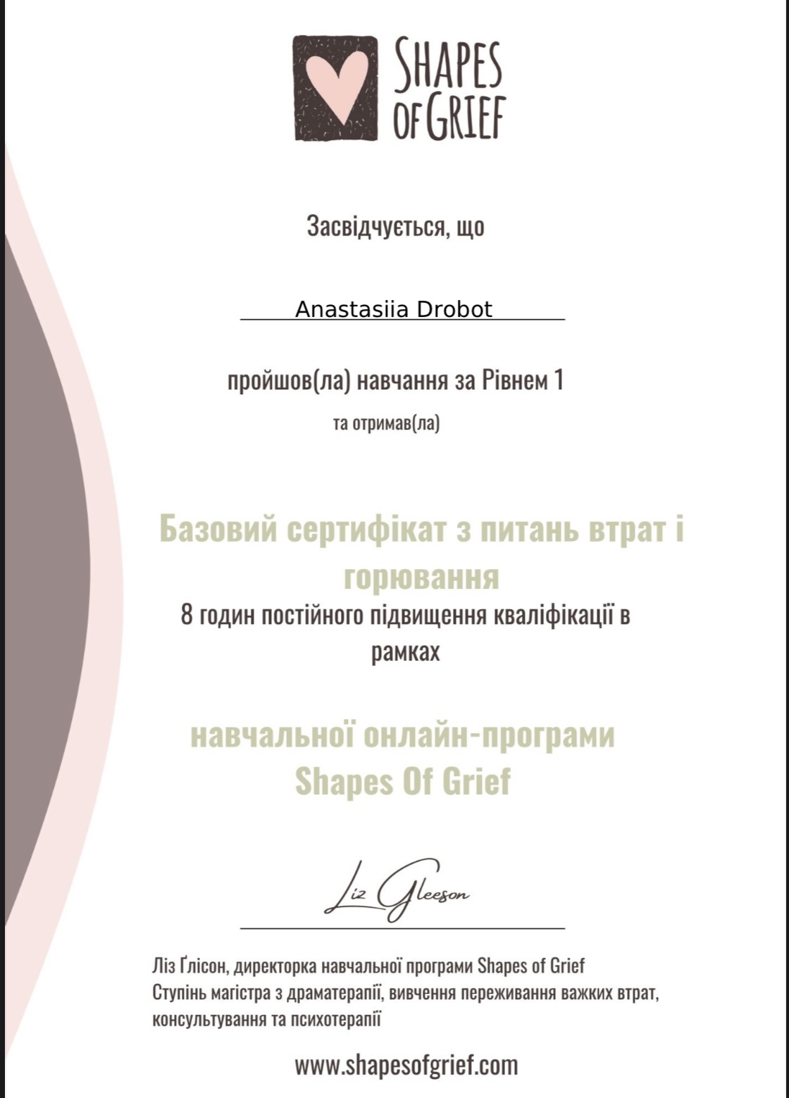 Сертифікат 5 Анастасія  Др...