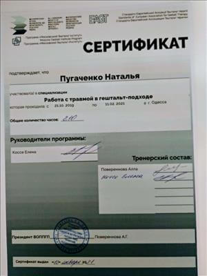 Сертифікат 3 Наталія  Пу...