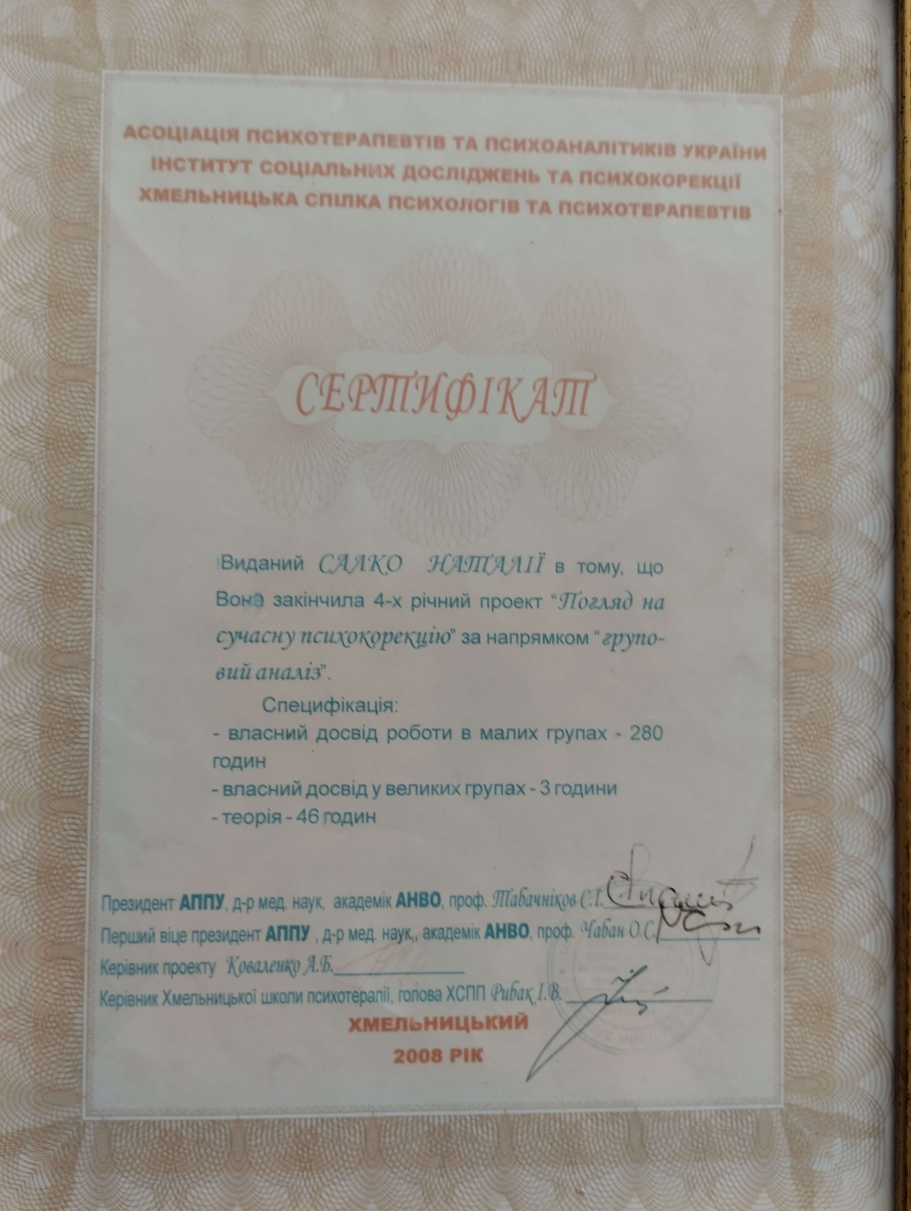 Сертифікат 2 Наталія  Са...