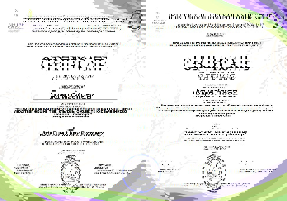 Сертификат 3 Людмила Ел...