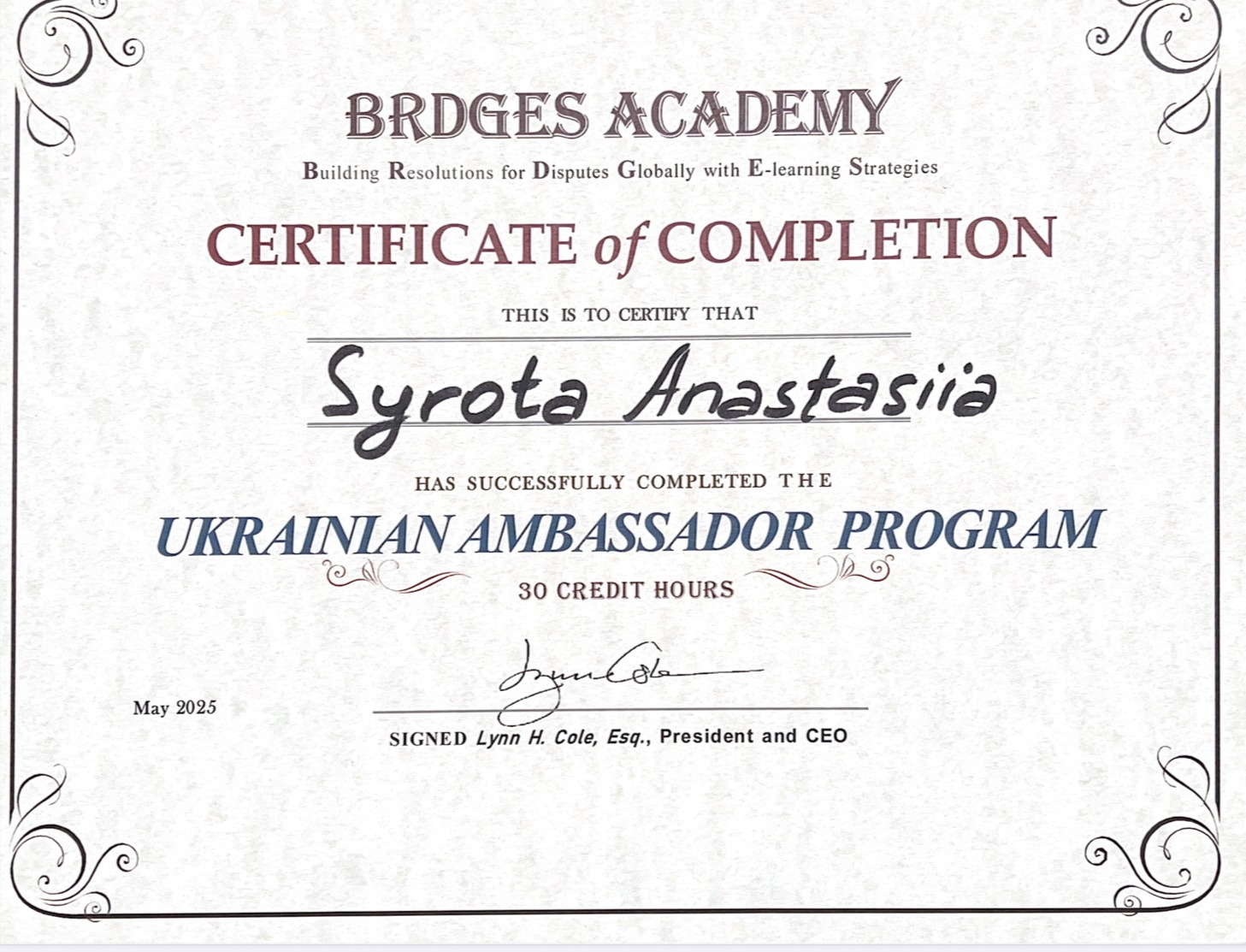 Сертифікат 4 Анастасія Си...
