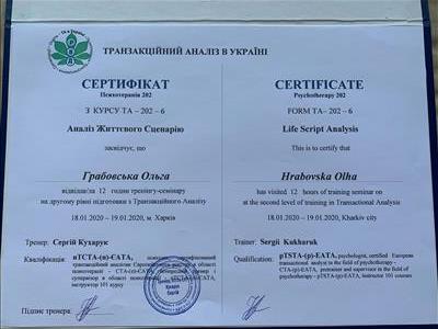 Сертификат 5 Ольга Гр...