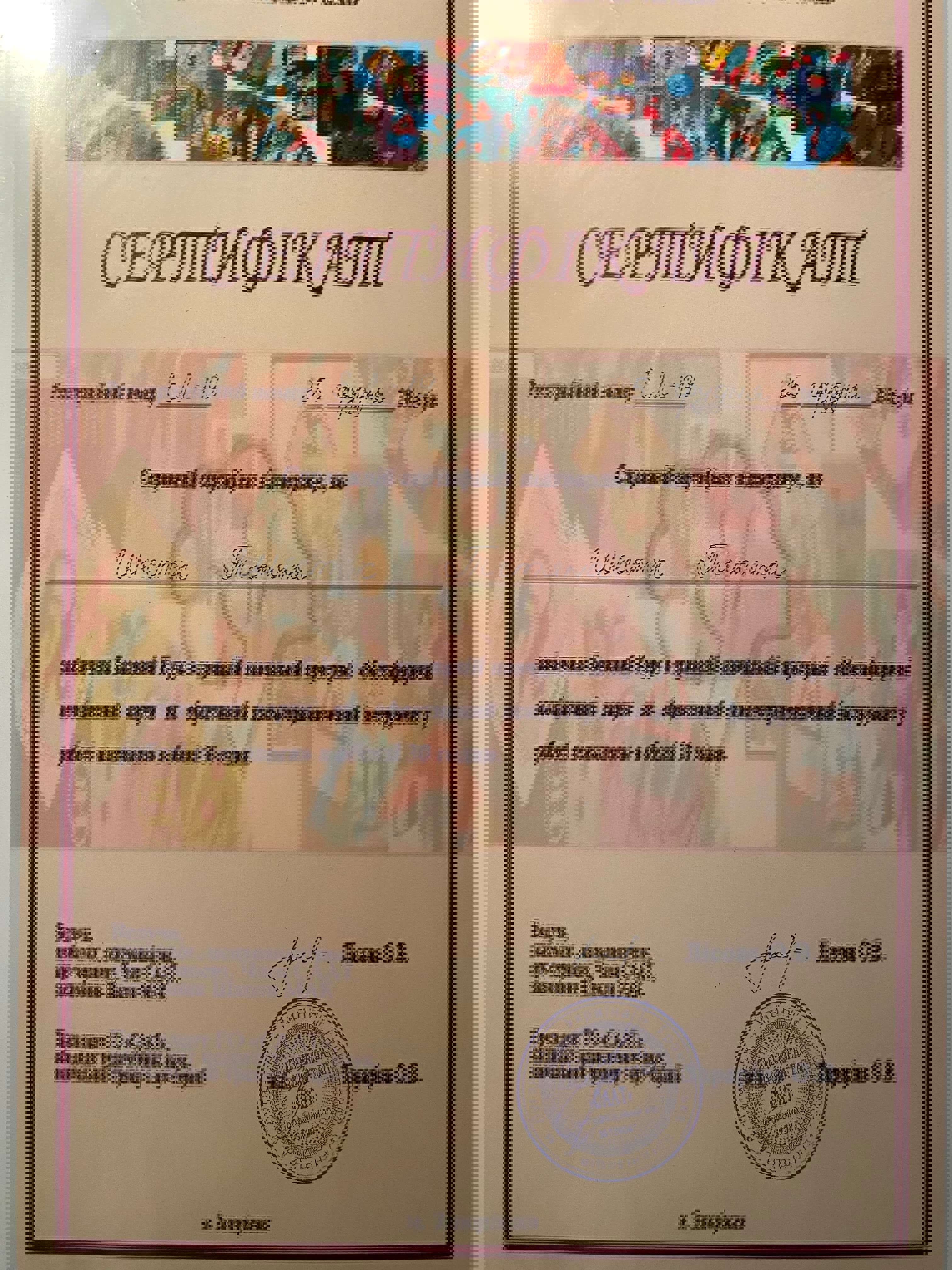 Сертифікат 3 Тетяна  Ше...