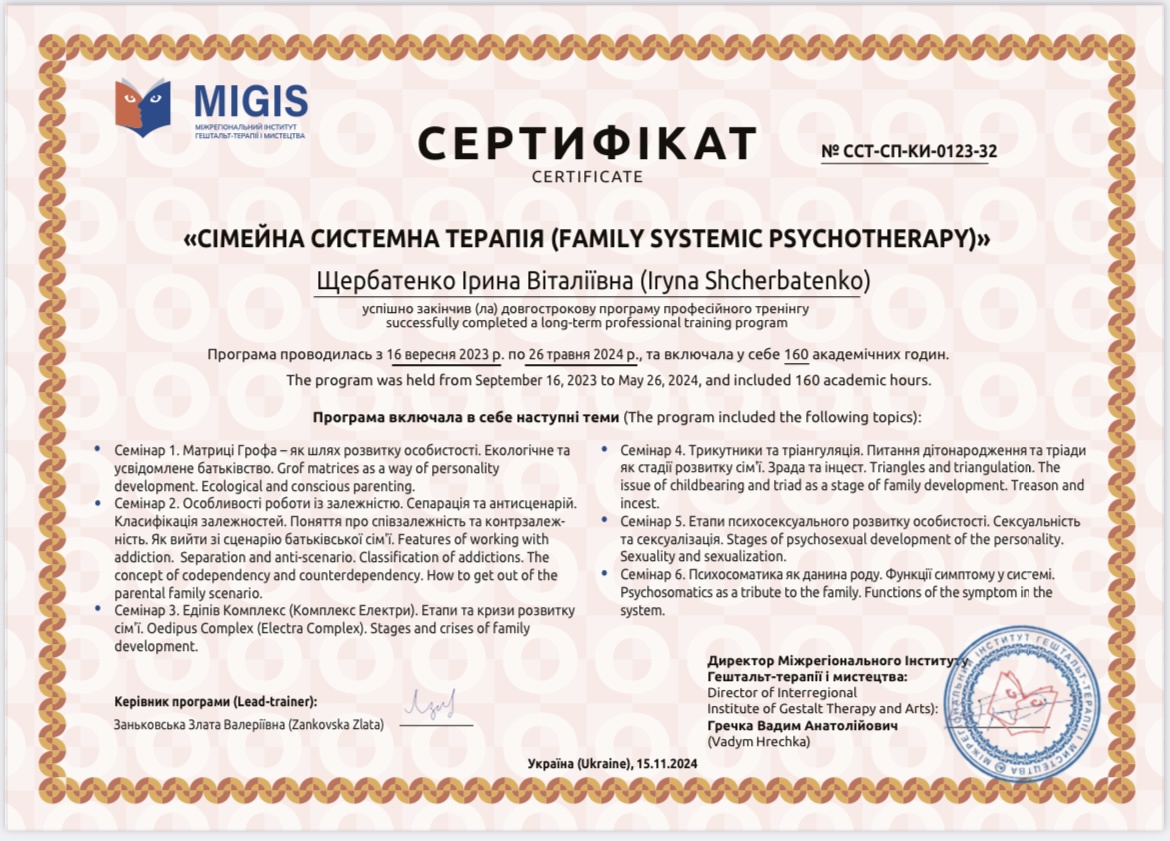 Сертификат 1 Ирина Ще...