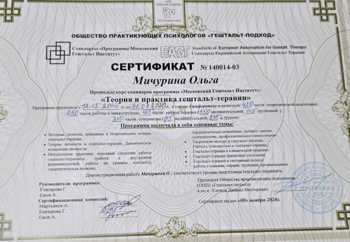 Общество практикующих психологов «Гештальт-подход», Теория и практика гештальт-терапии