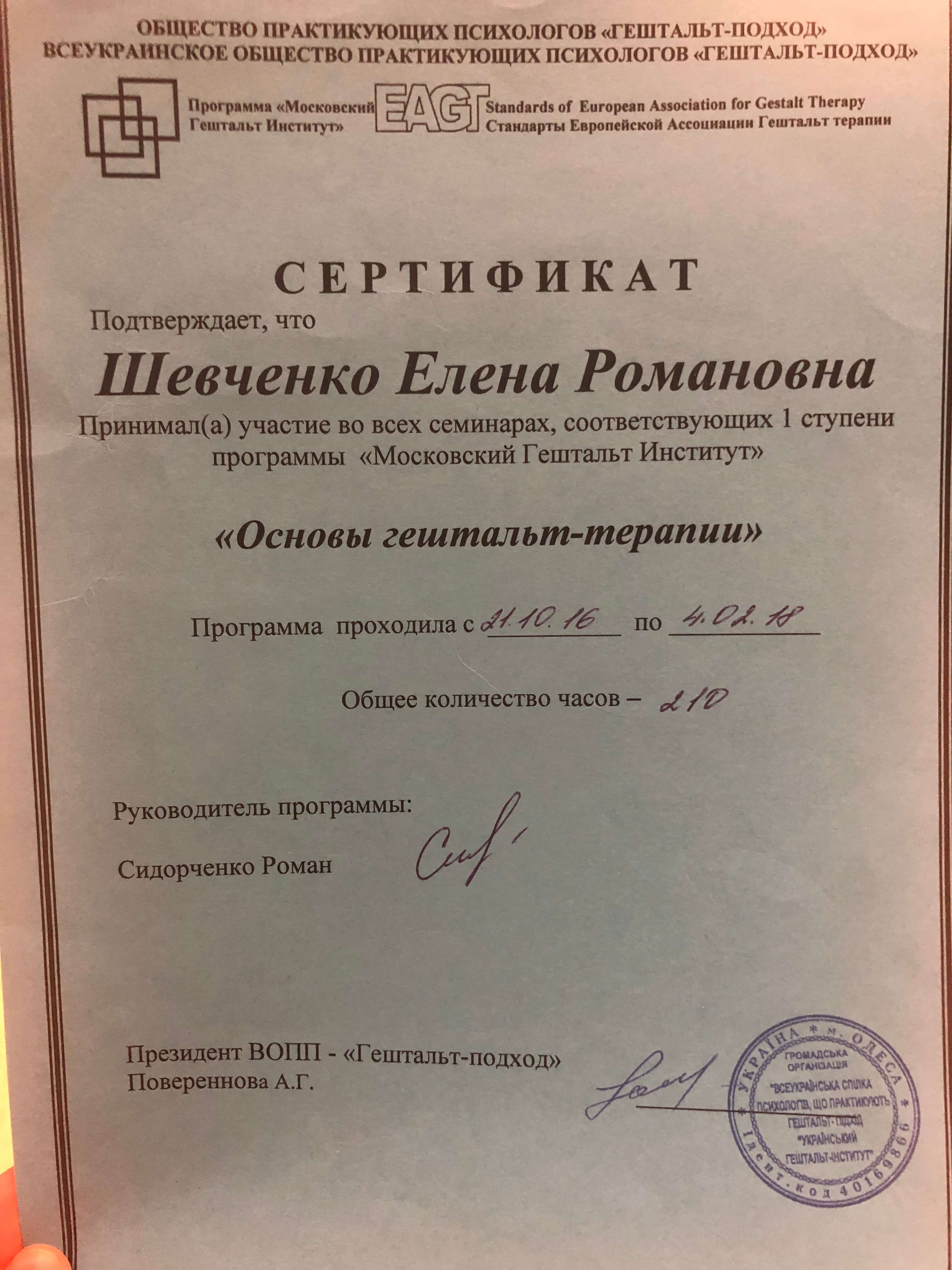 Сертифікат 2 Олена Ше...