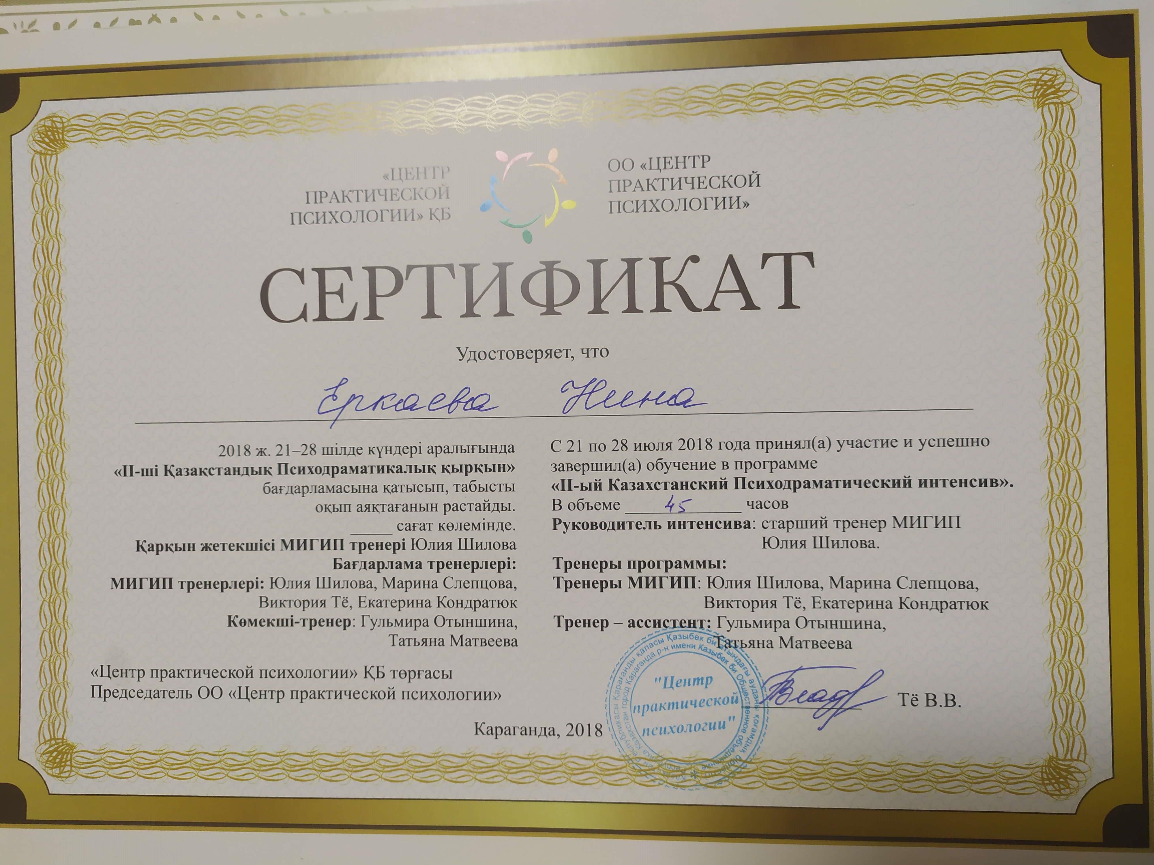 Сертифікат 4 Ніна Ер...