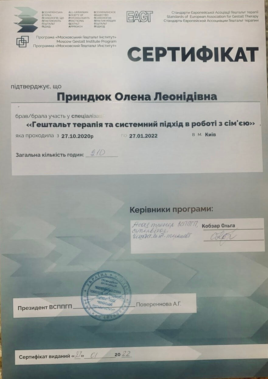 Сертификат 1 Елена  Пр...