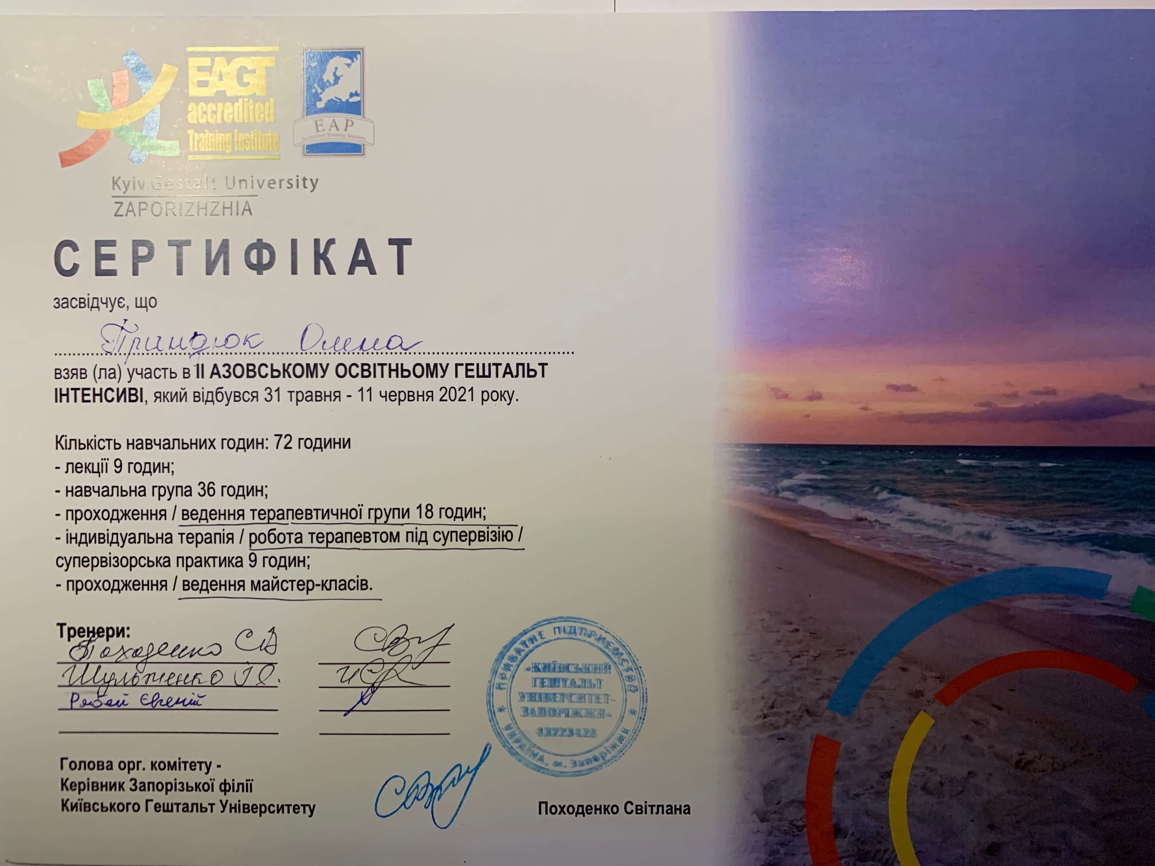 Сертификат 4 Елена  Пр...