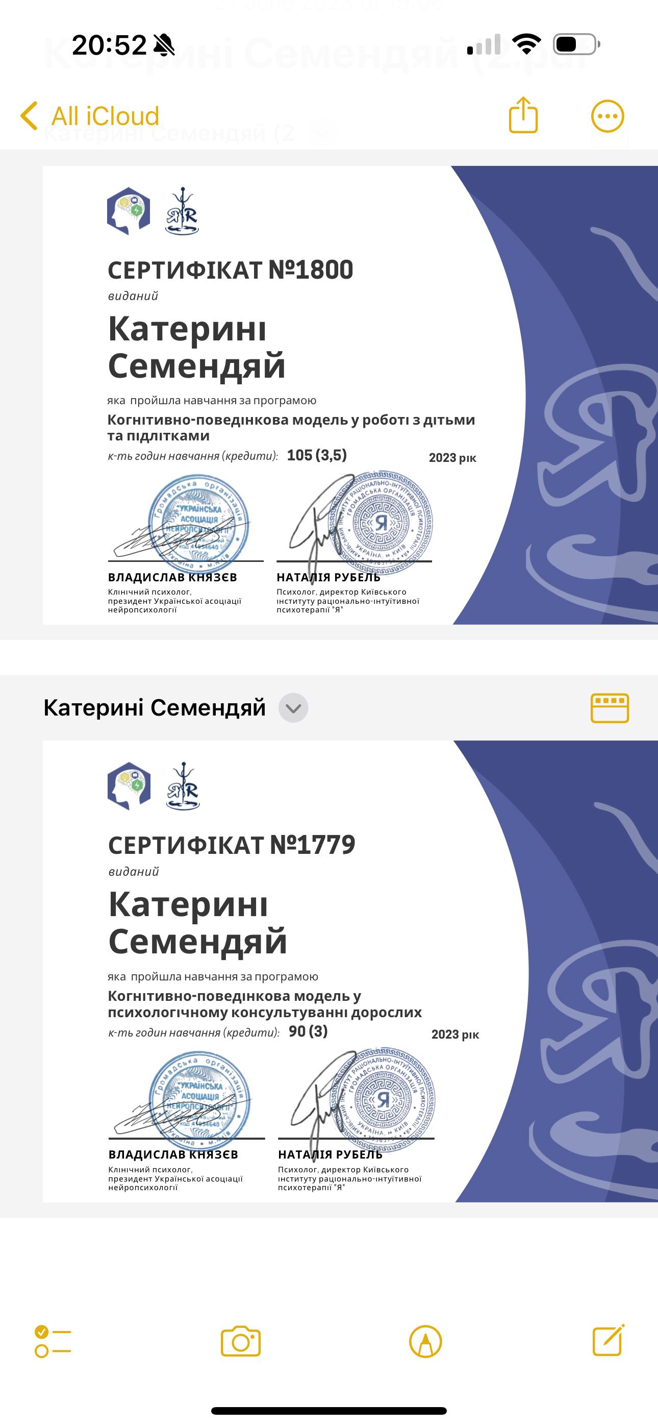 Сертифікат 2 Катерина  Се...