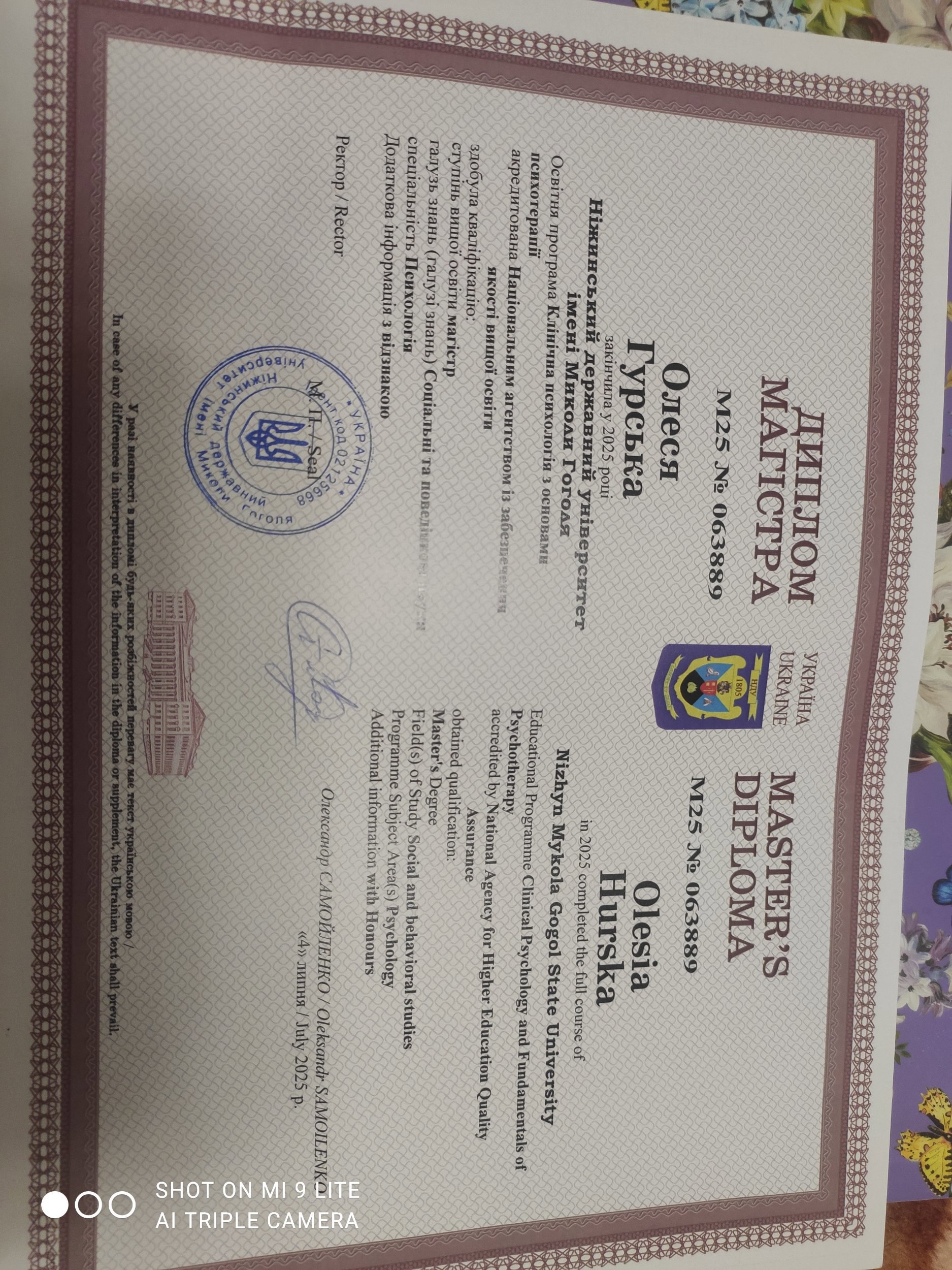 Ніжинський державний університет імені Миколи Гоголя, Магістр