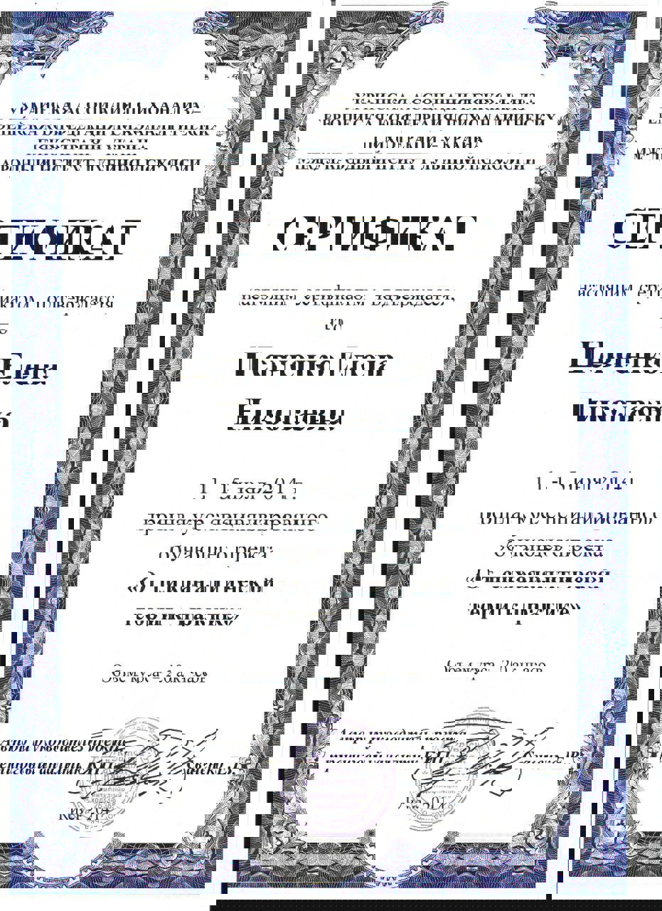 Сертифікат 2 Олена  Ше...
