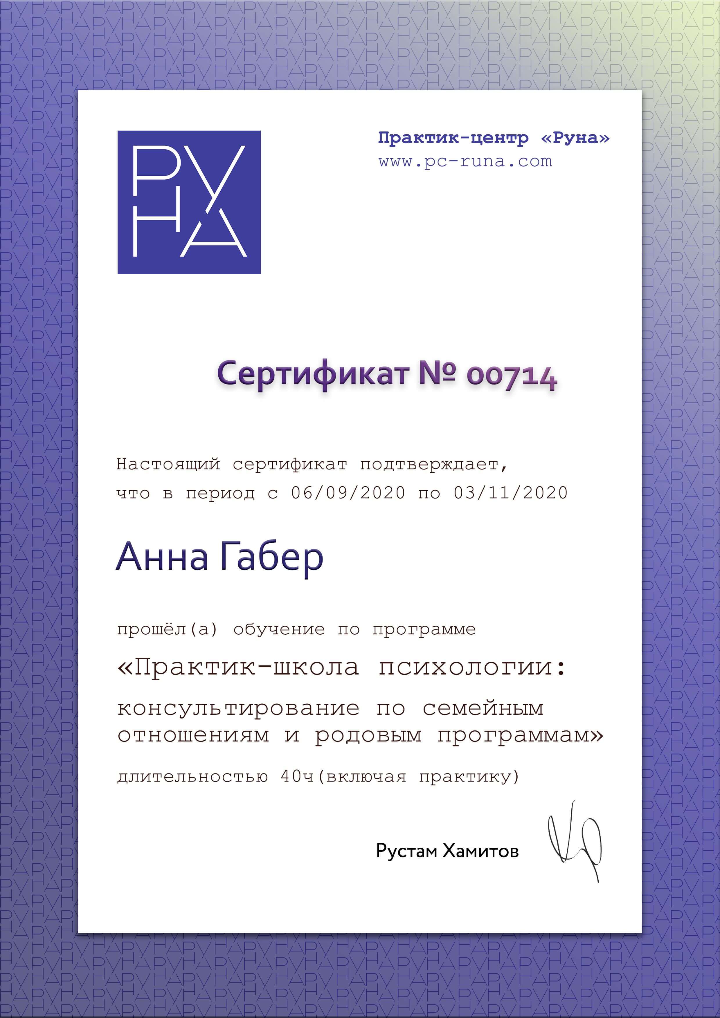 Сертифікат 4 Ганна Га...