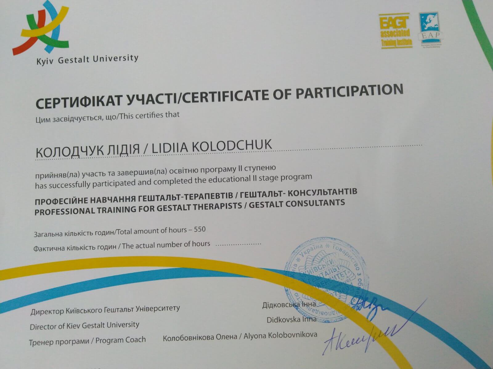 Сертификат 3 Лидия  Ко...