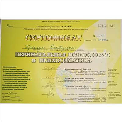 Сертификат 1 Екатерина Кр...