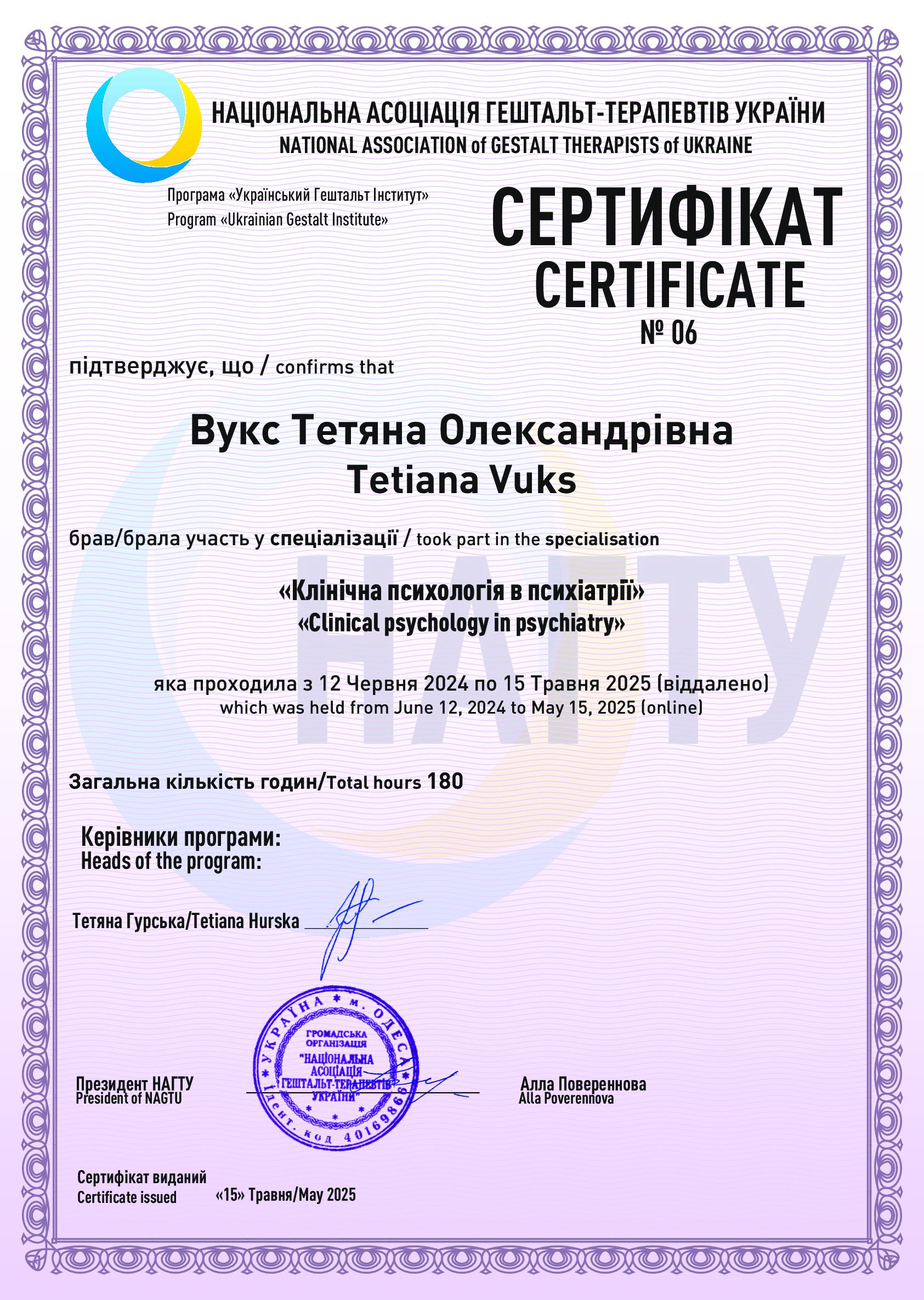 Сертификат 3 Татьяна Ву...