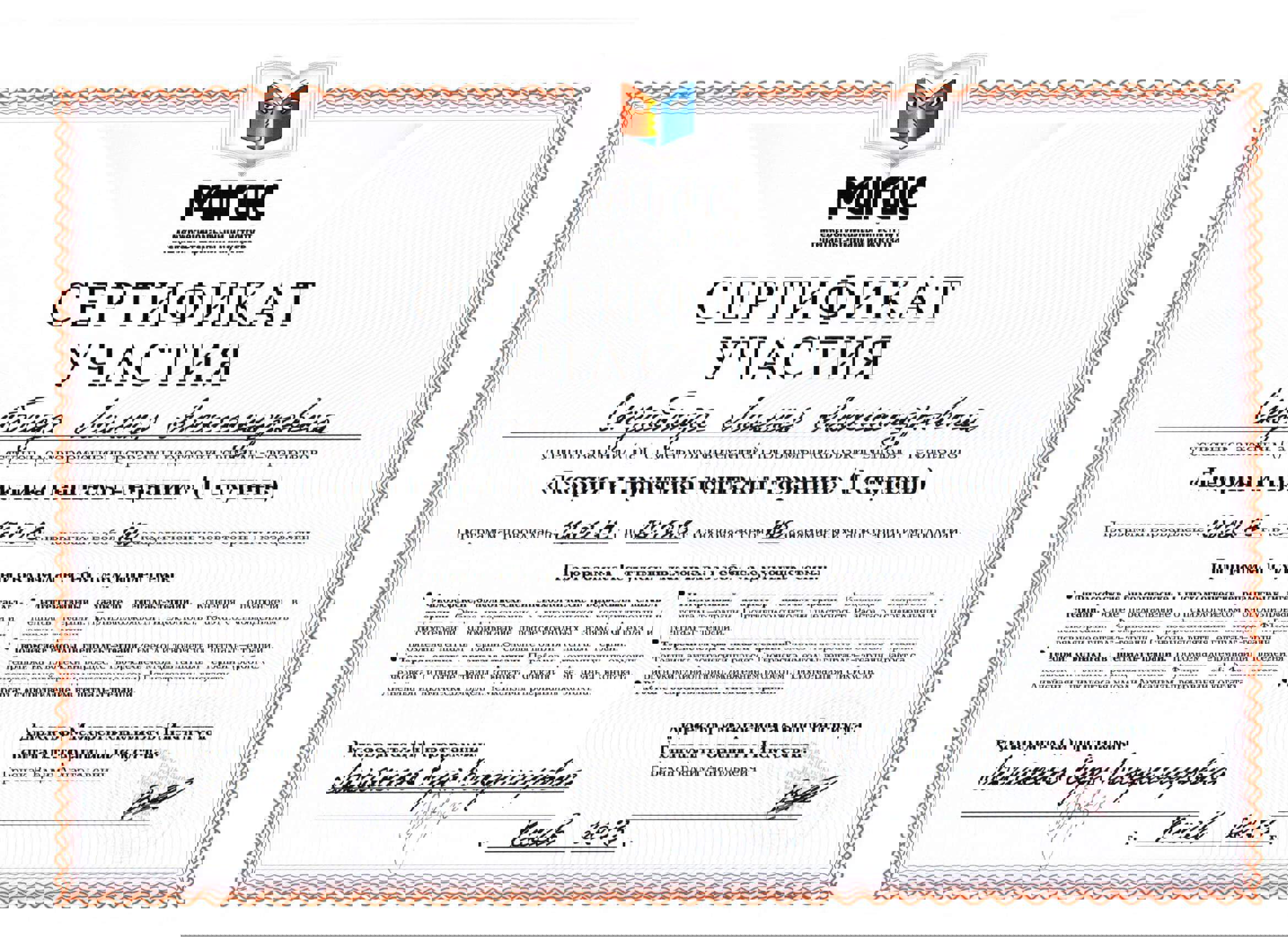 Сертифікат 4 Лілія Ск...