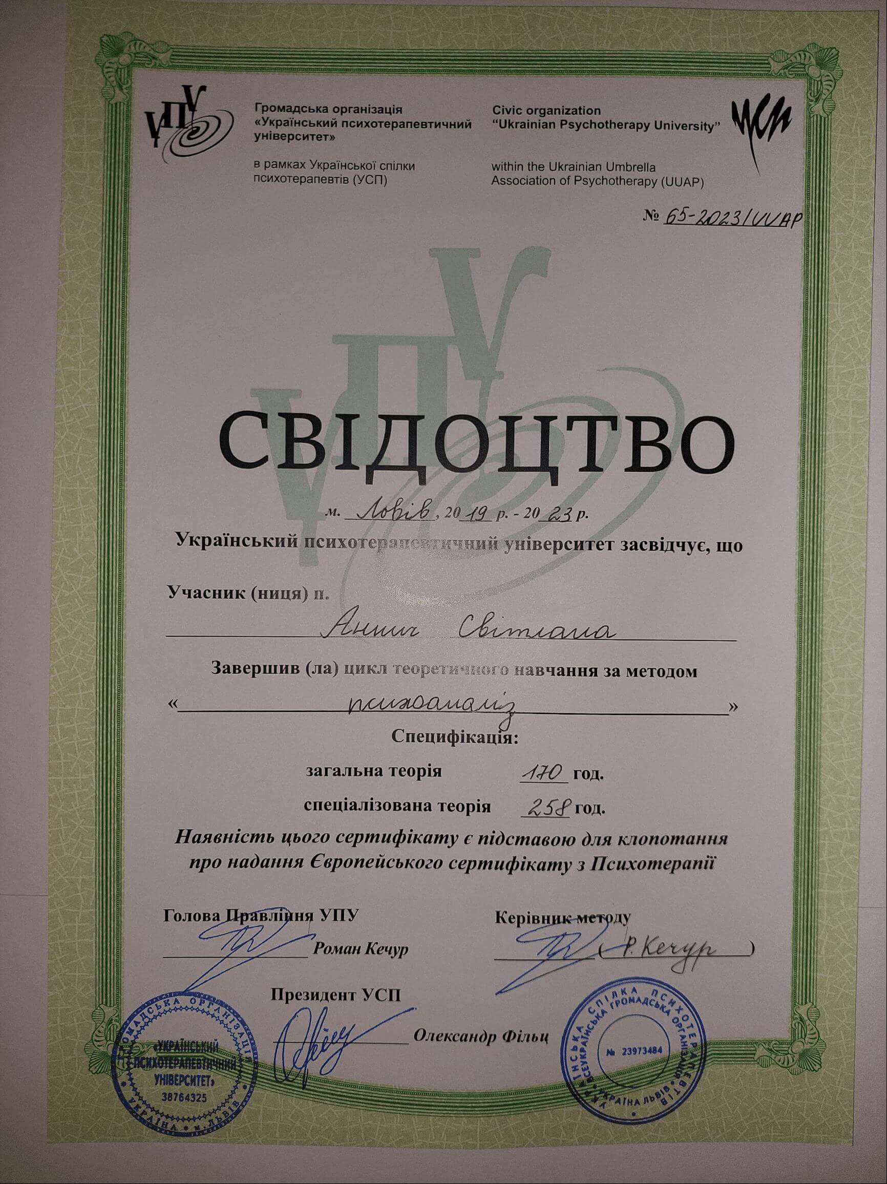 Сертификат 1 Светлана Ан...