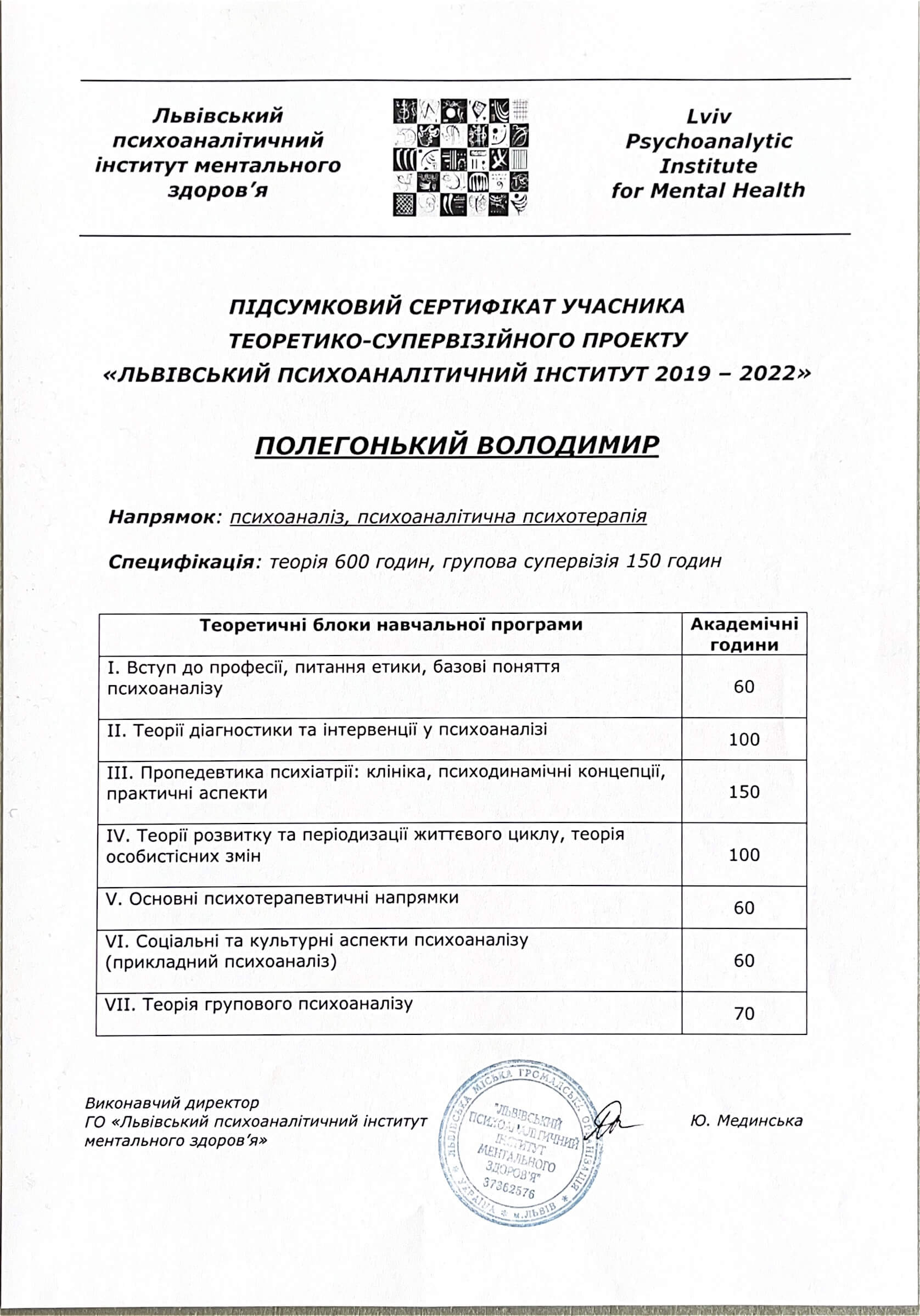 Сертифікат 3 Володимир  По...