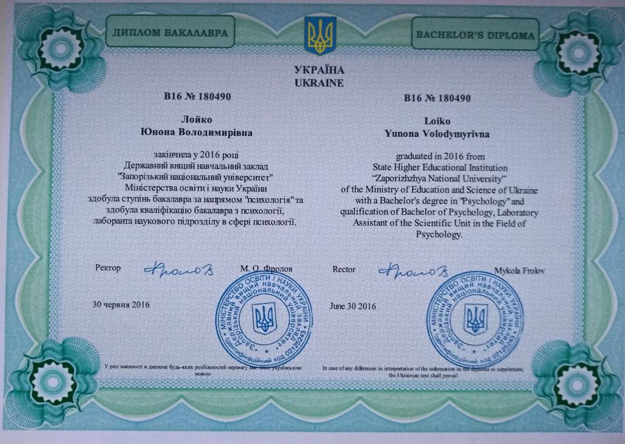 Сертифікат 5 Юнона Ло...