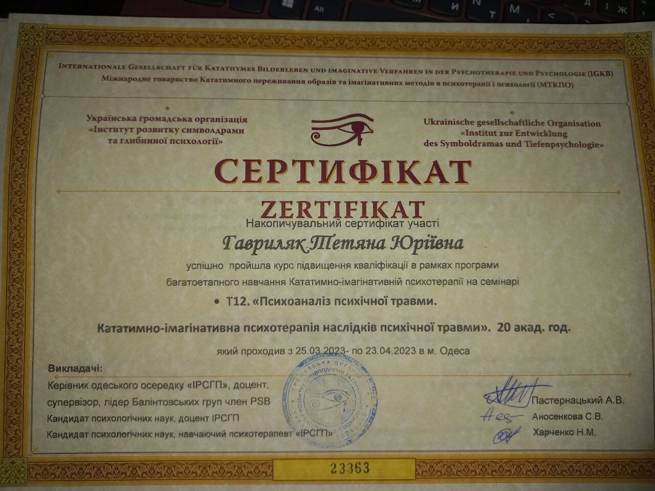 Сертификат 3 Татьяна Га...