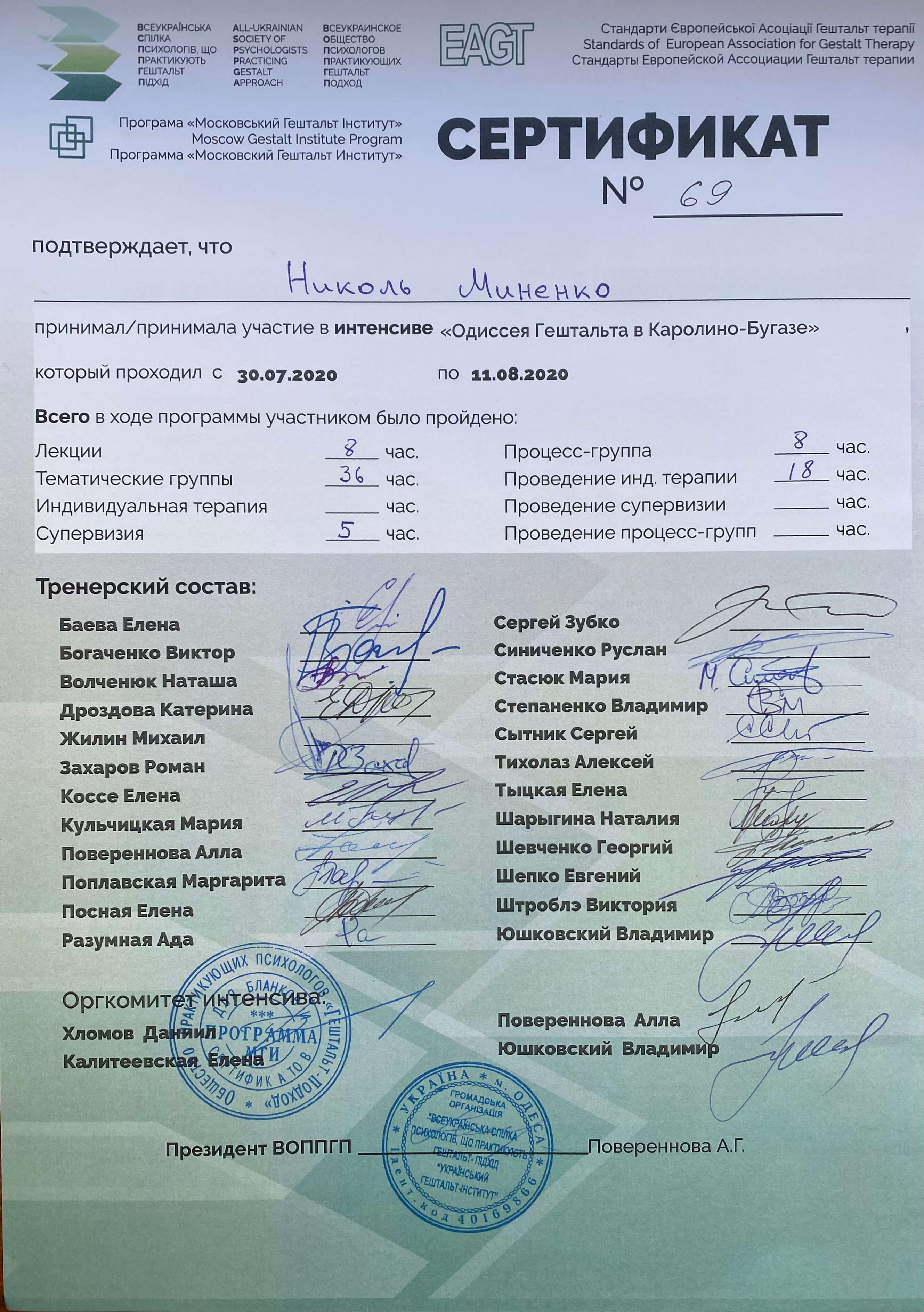 Сертифікат 4 Ніколь Мі...