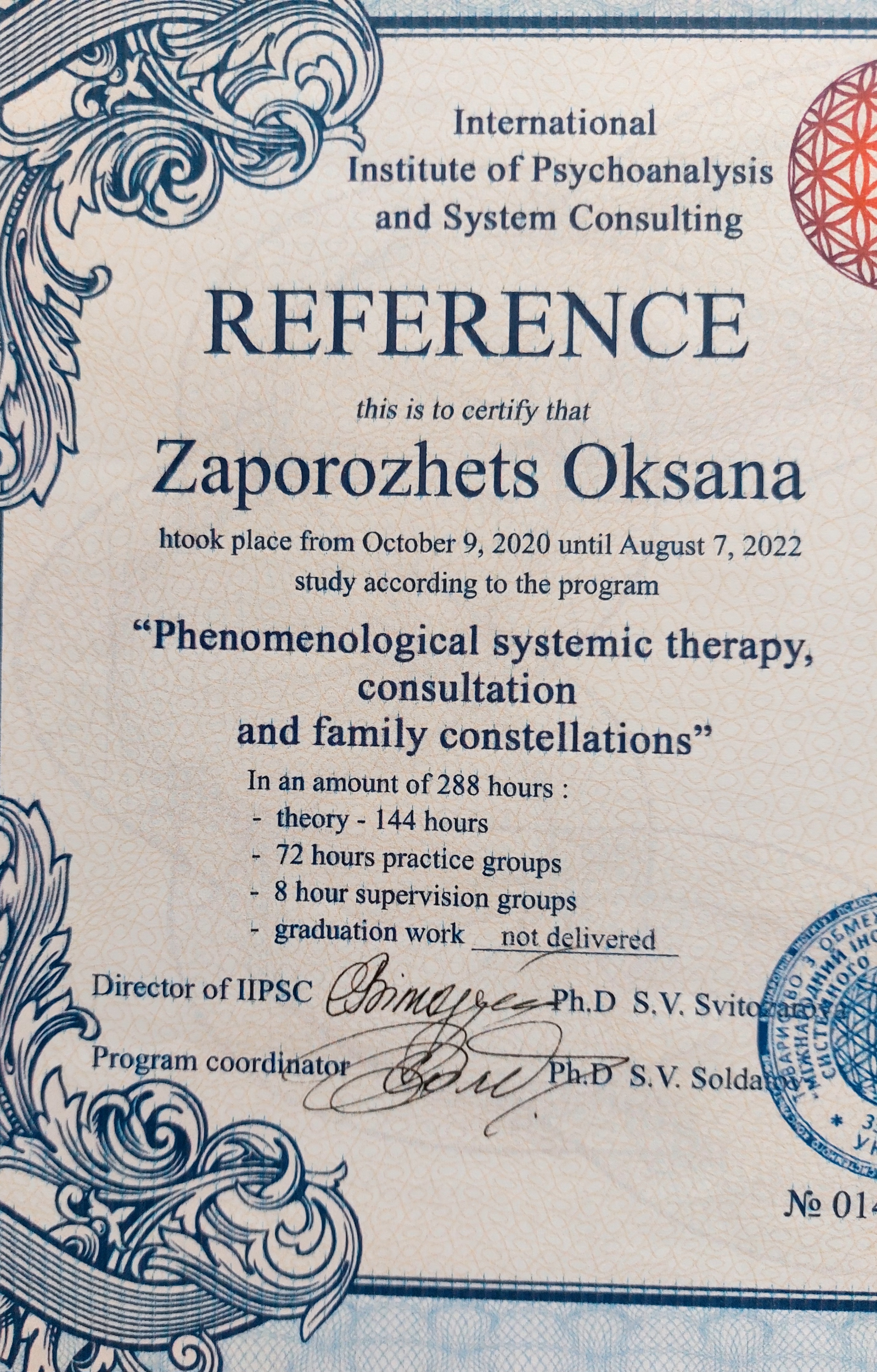 Сертифікат 2 Оксана За...