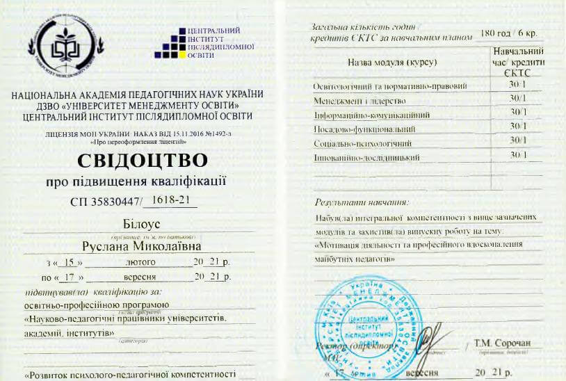 Сертификат 2  Руслана Бе...