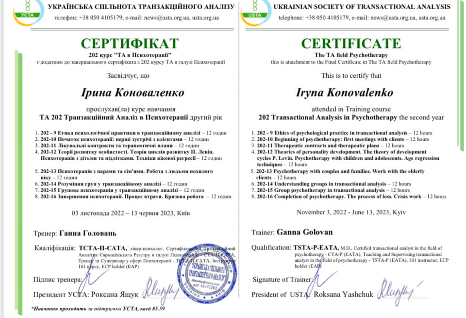 Сертифікат 4 Ірина Ко...