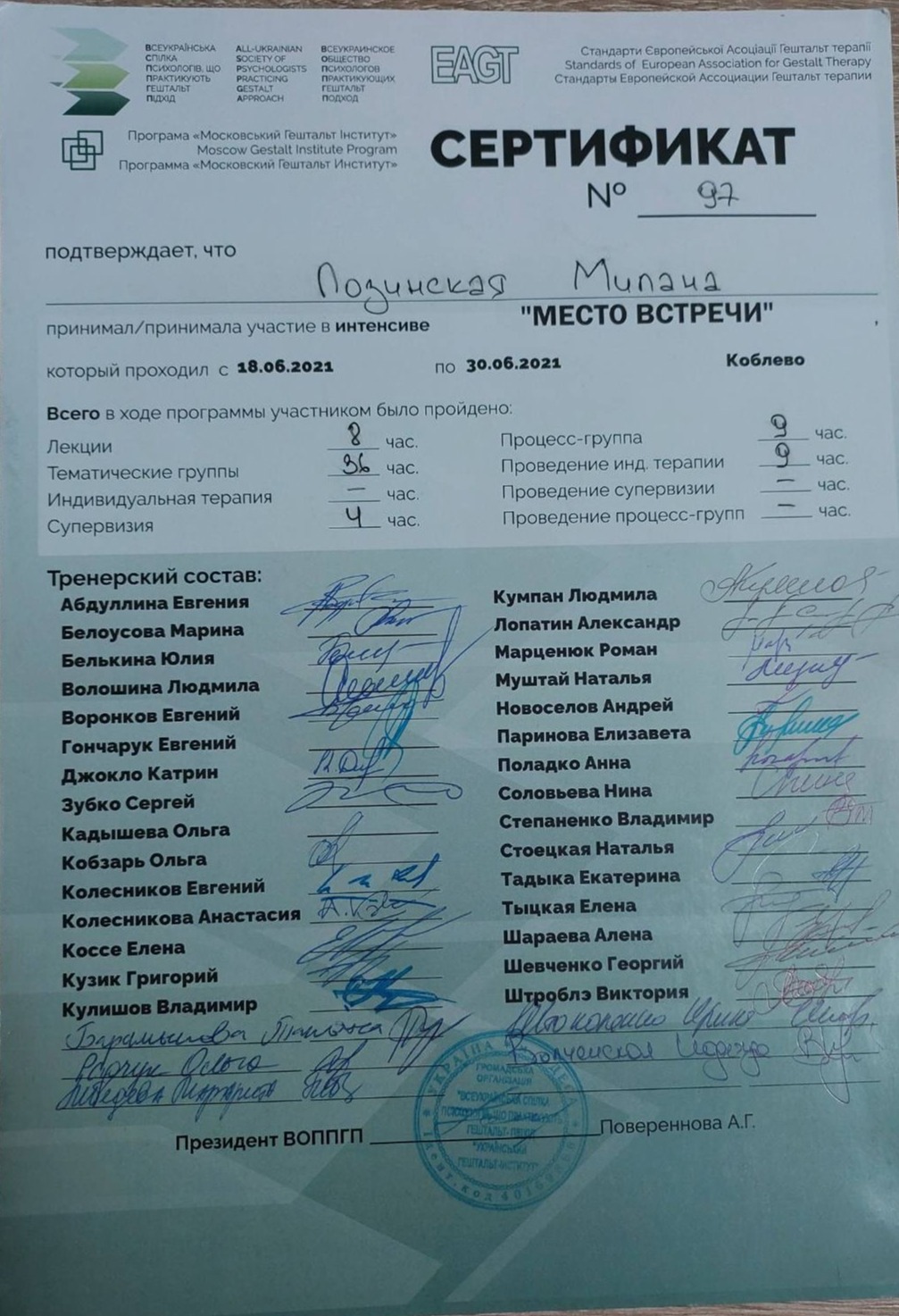 Сертифікат 3 Мiлана Ло...