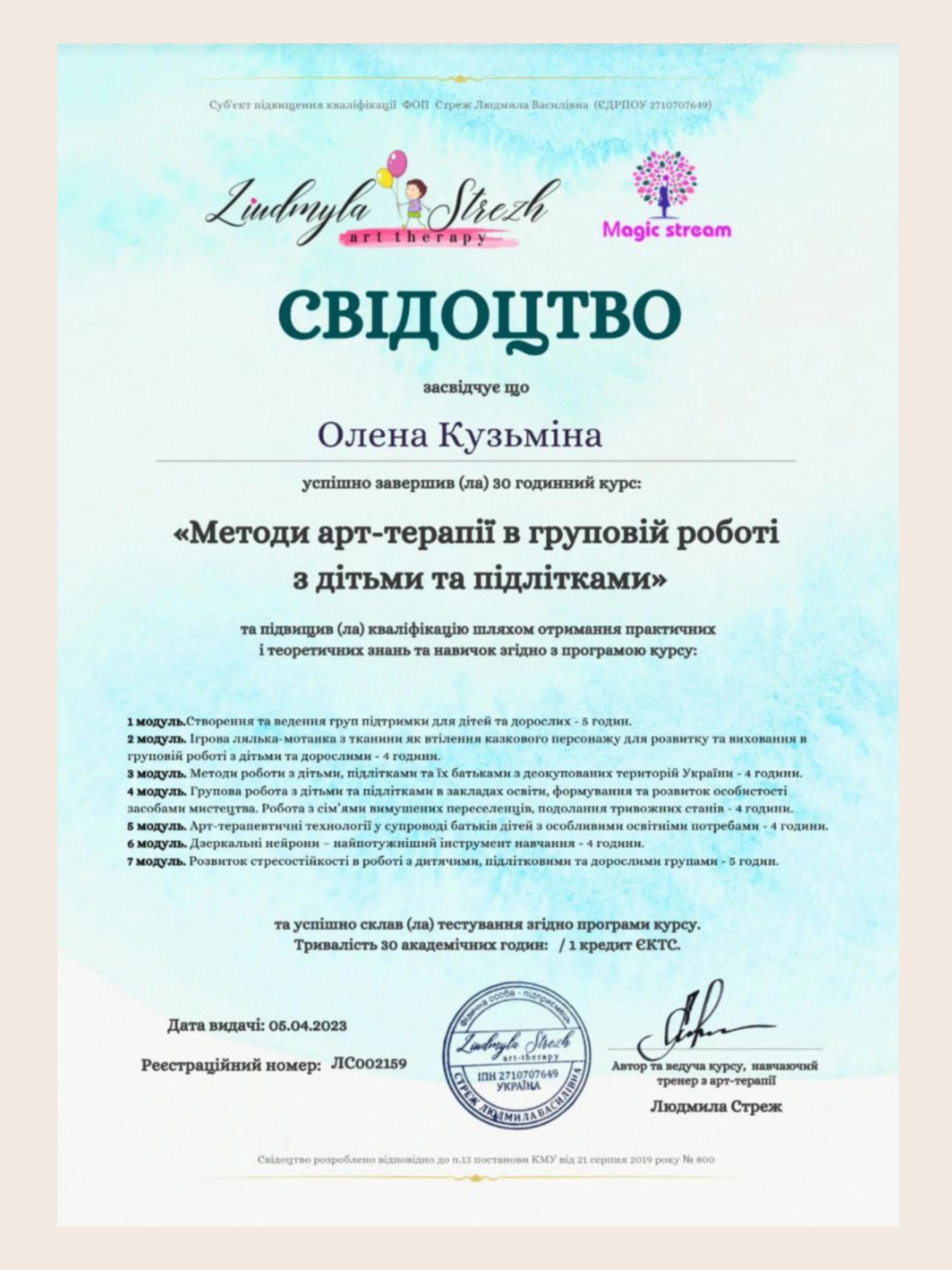 Сертификат 3 Елена Зе...