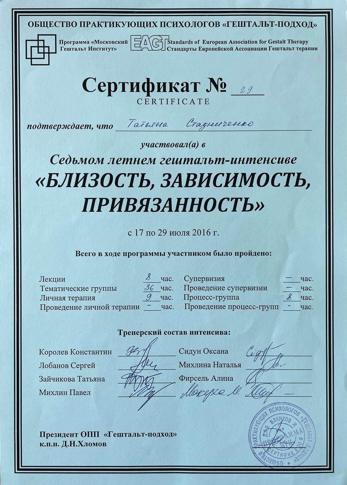 Сертифікат 4 Тетяна Мо...