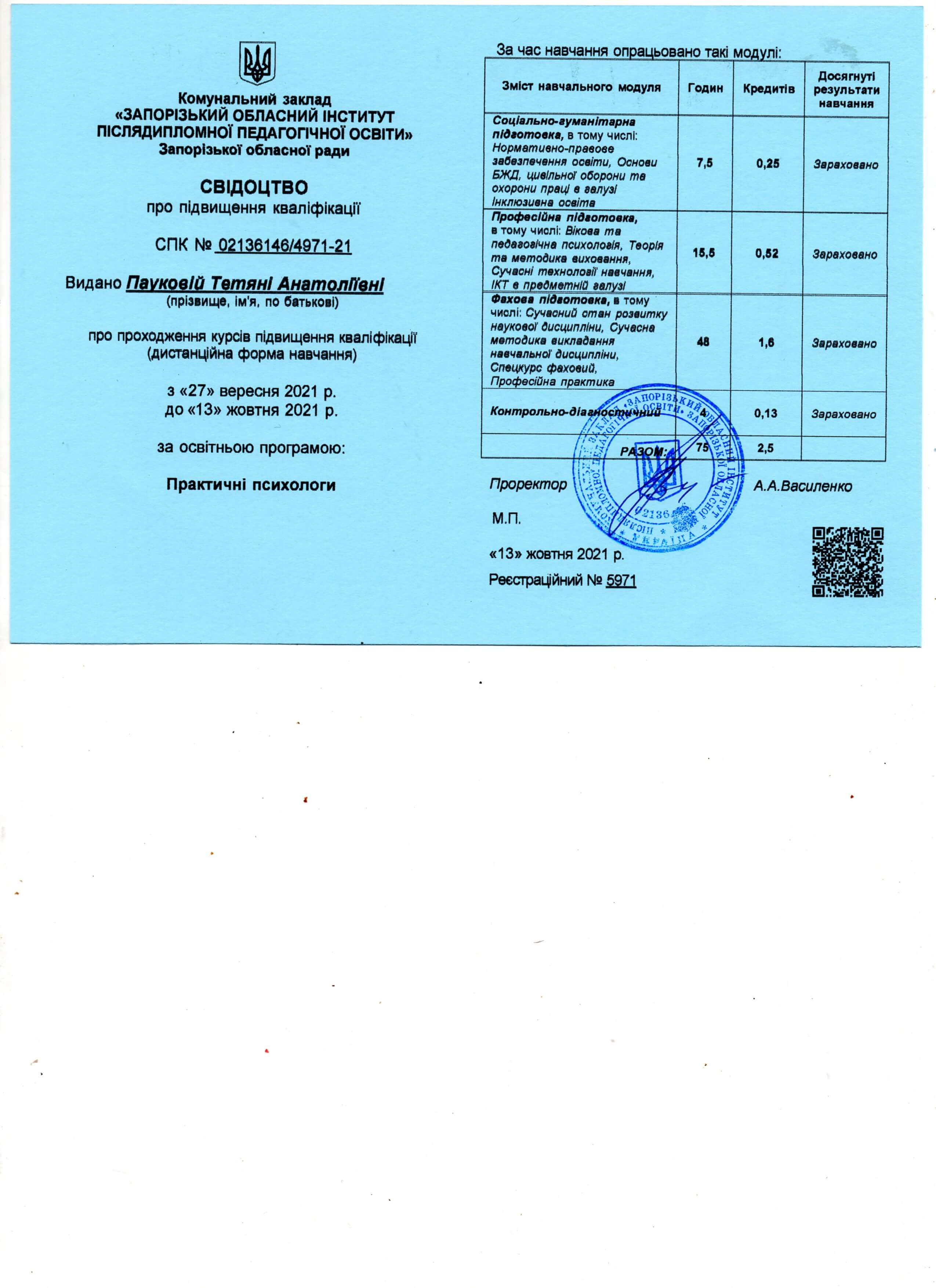 Сертифікат 5 Тетяна Па...
