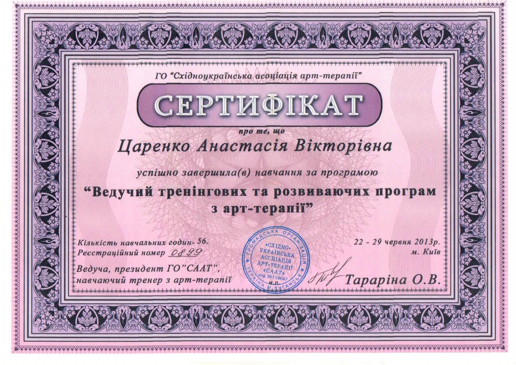Сертифікат 4 Анастасія Ца...