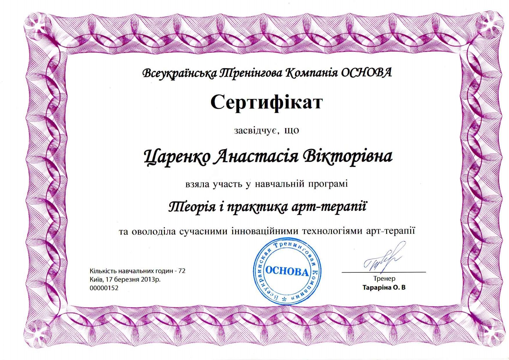 Сертифікат 3 Анастасія Ца...