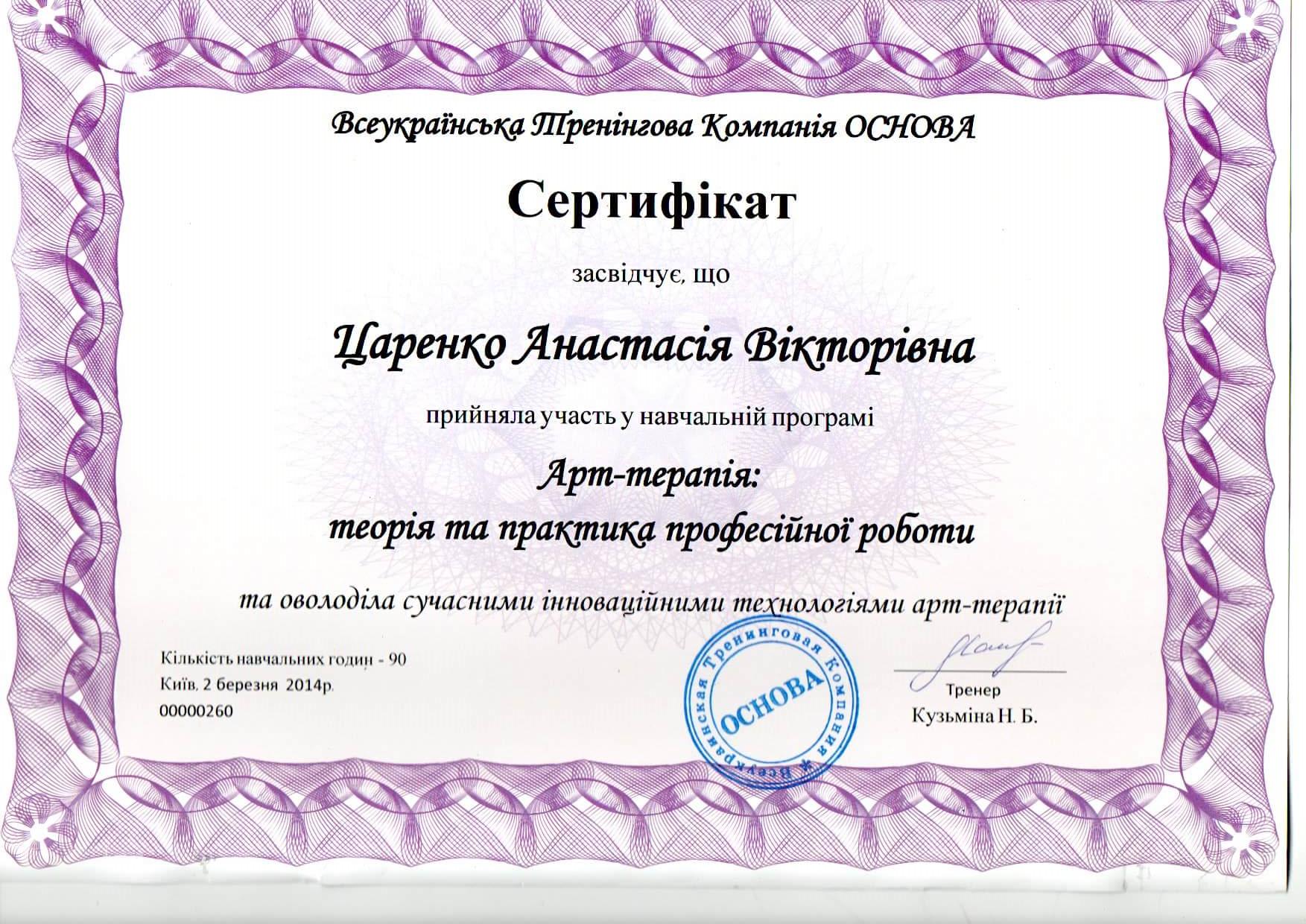 Сертифікат 2 Анастасія Ца...