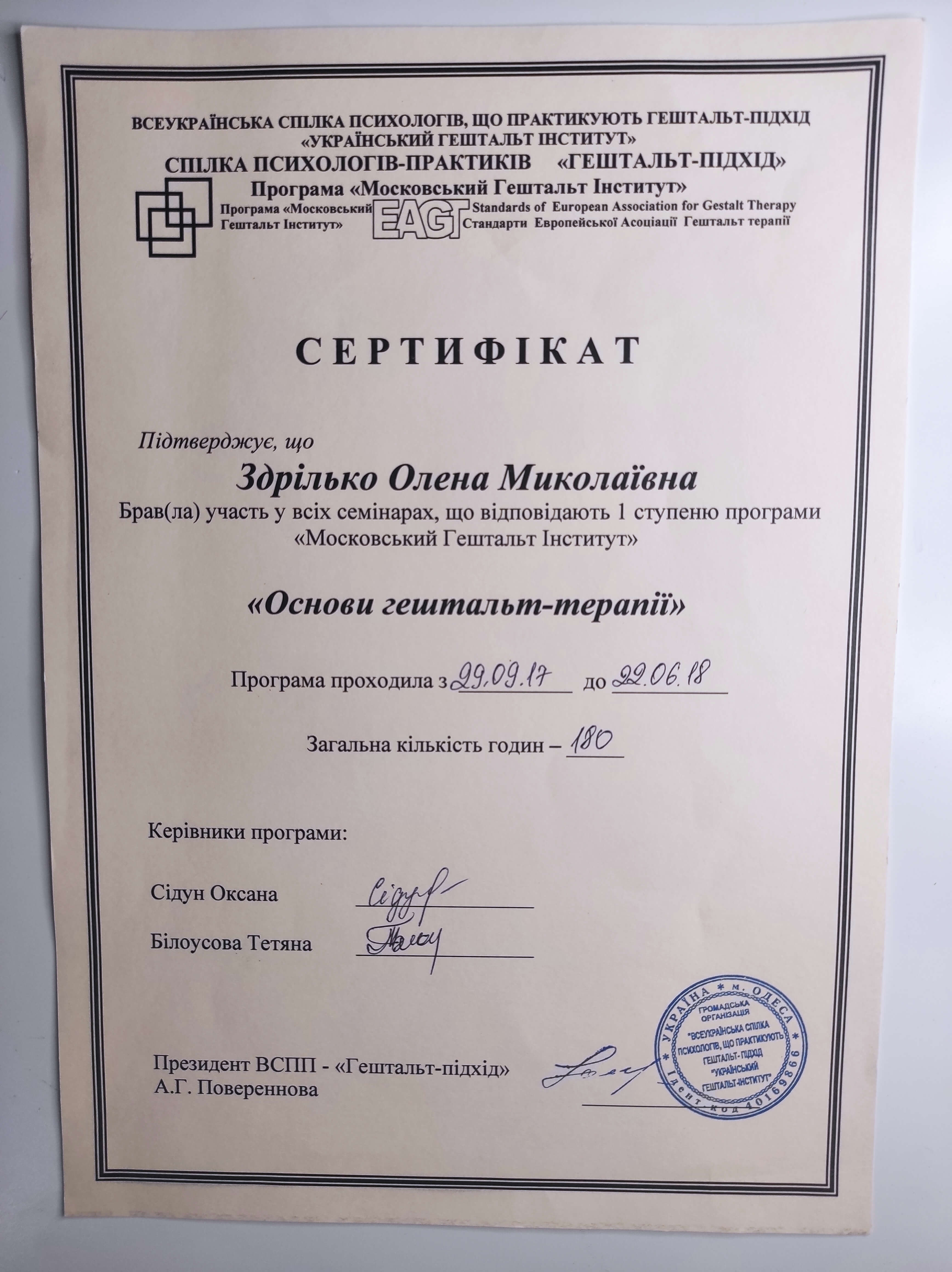 Сертификат 3 Елена Зд...