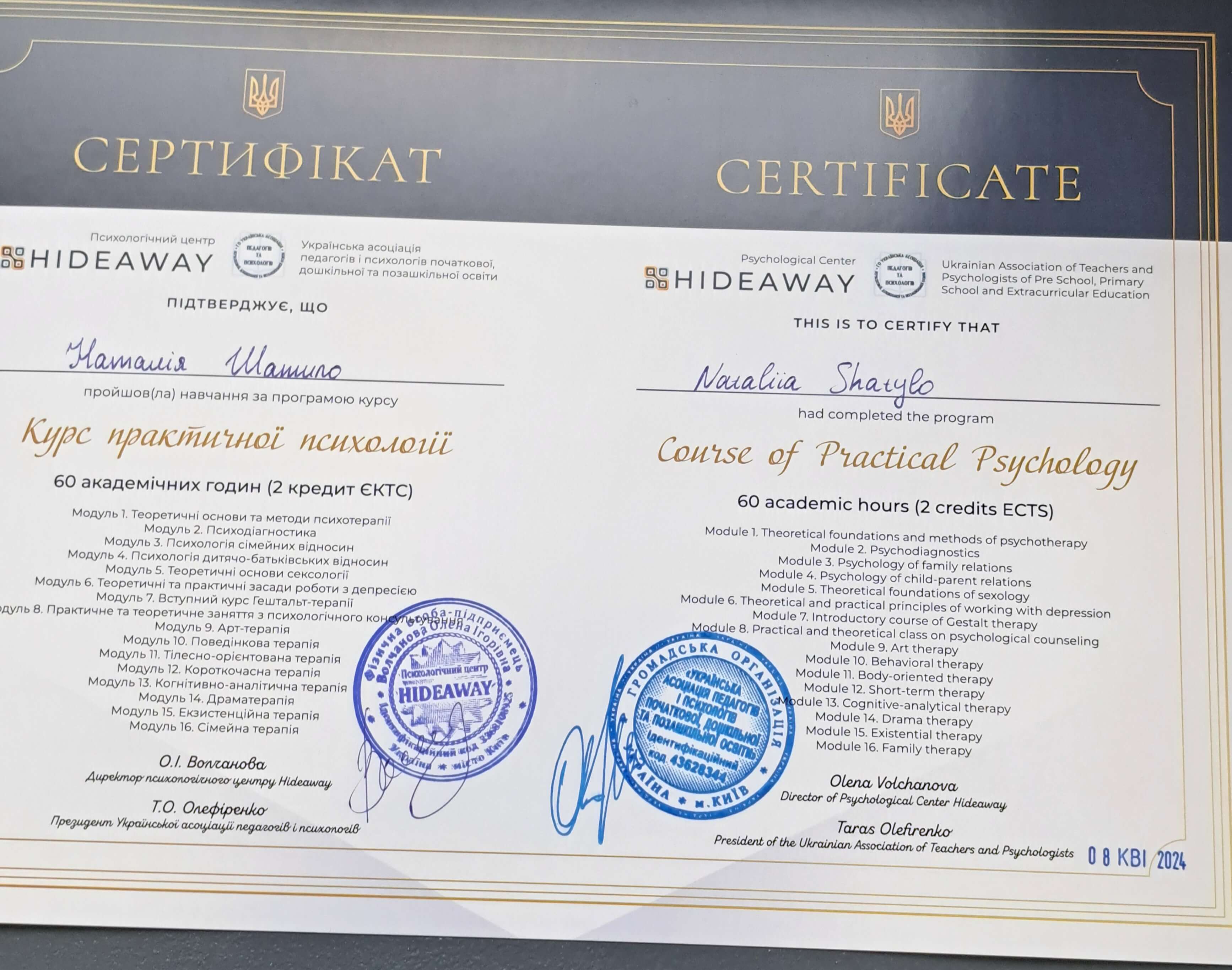 Сертифікат 5 Наталья Ша...