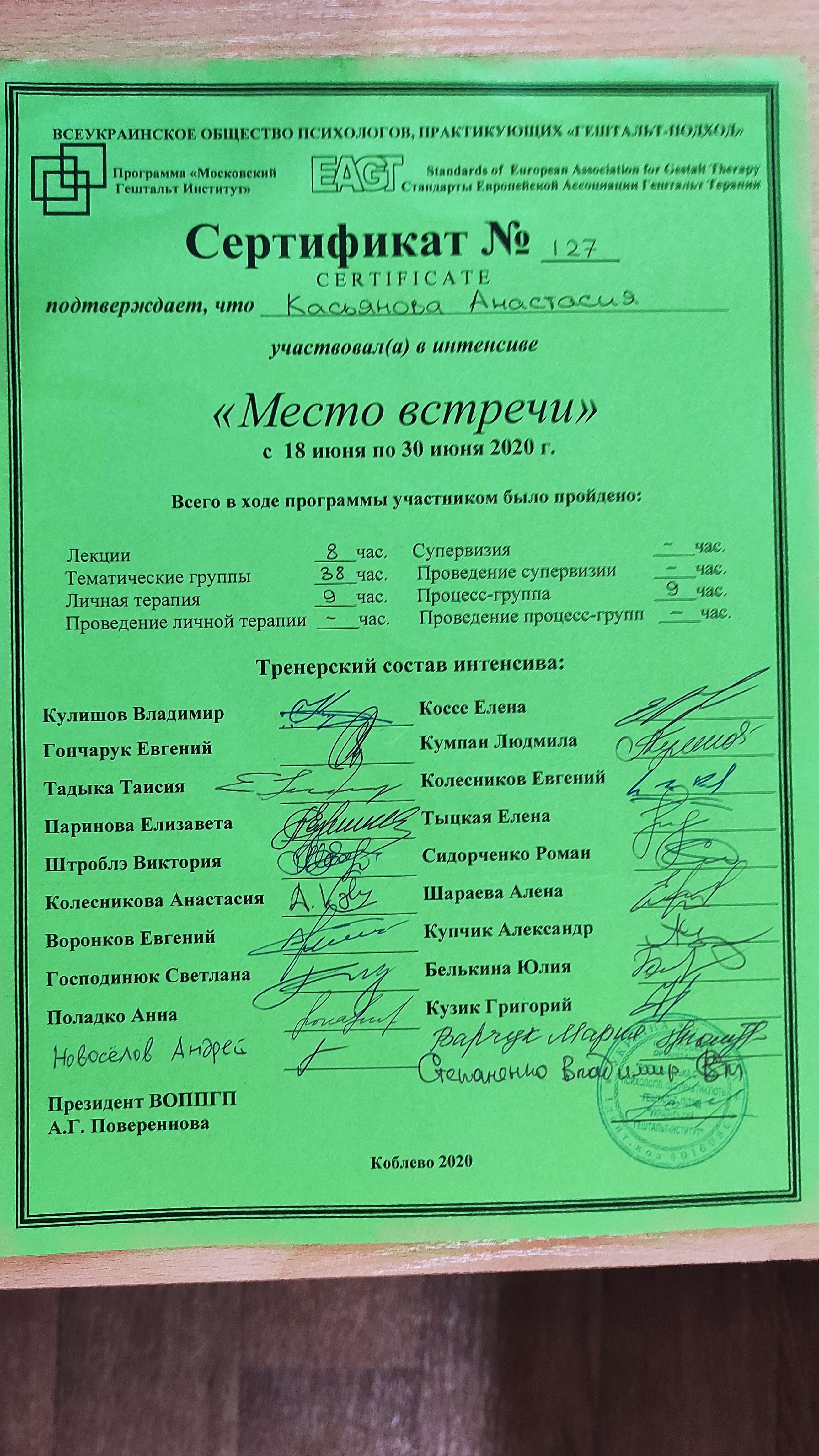 Сертификат 5 Анастасия Ко...