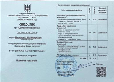Сертификат 2 Вера Ме...