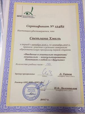 Сертифікат 2 Світлана Хм...